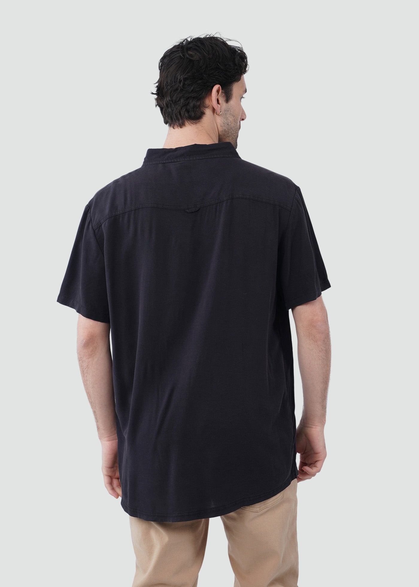 Camisa Hombre Viscosa - Negra
