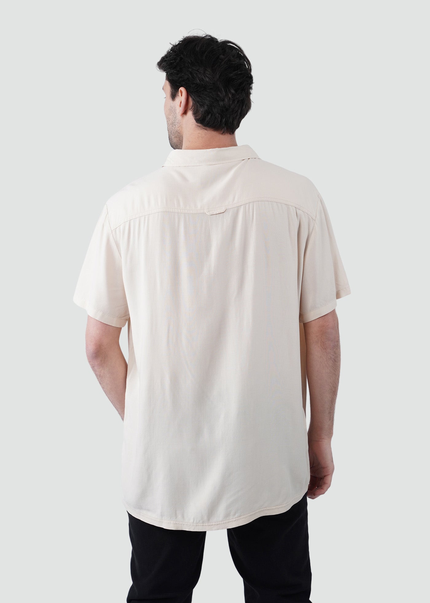 Camisa Hombre Viscosa - Crema