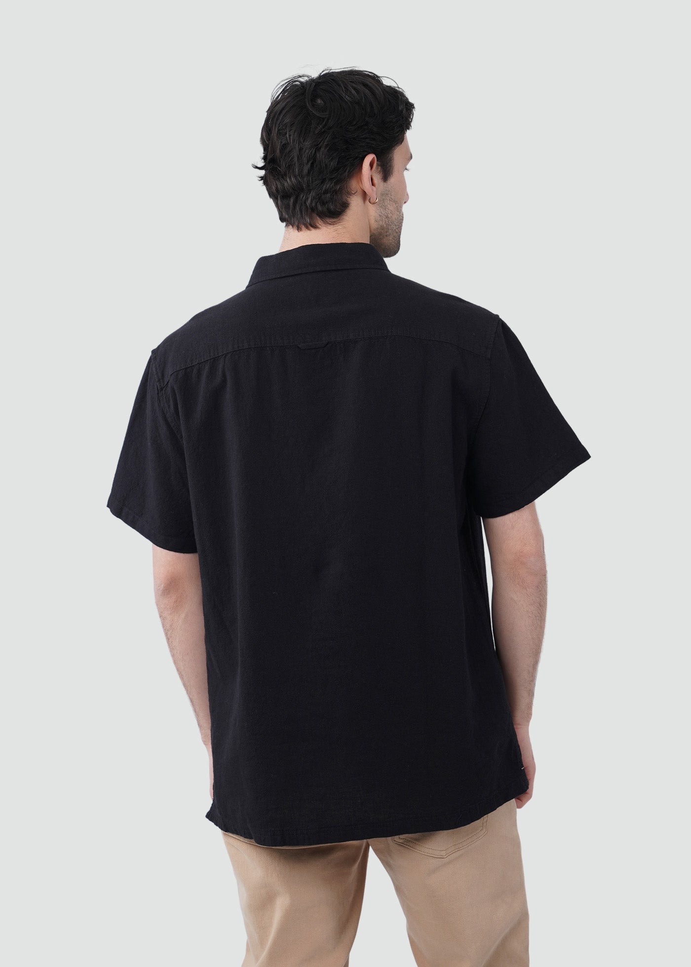 Camisa Hombre Lino - Negra