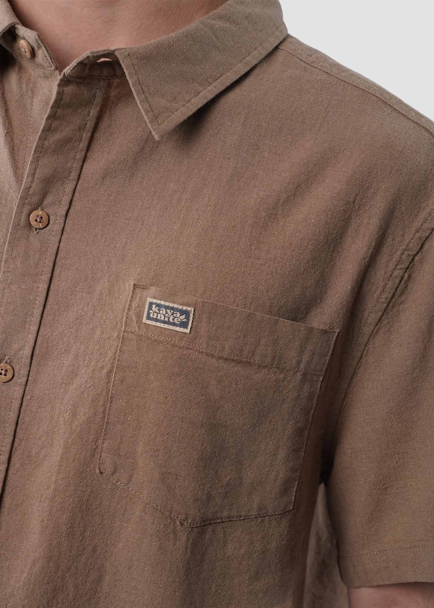 Camisa Hombre Lino - Olive