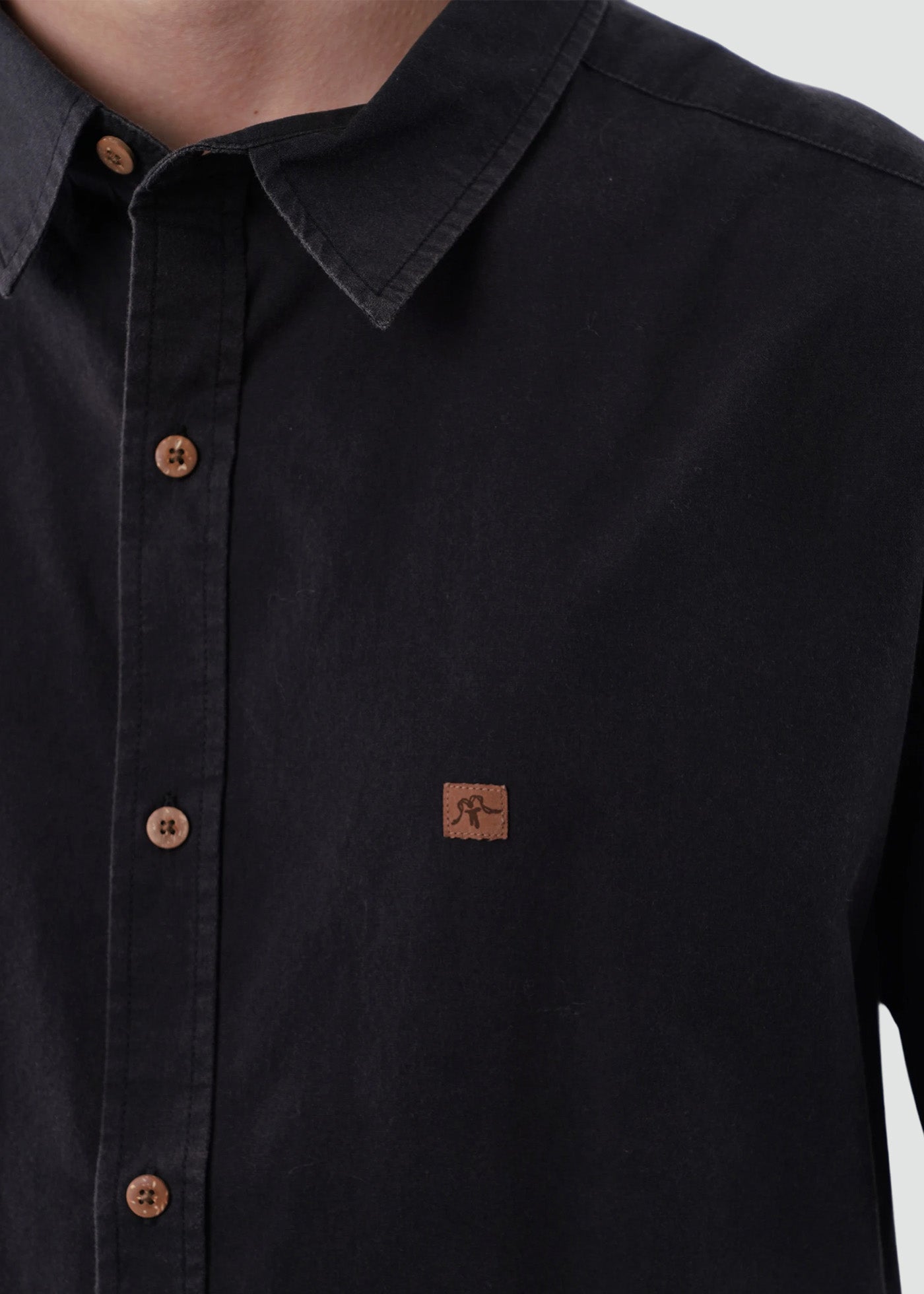 Camisa Hombre Algodón - Negra