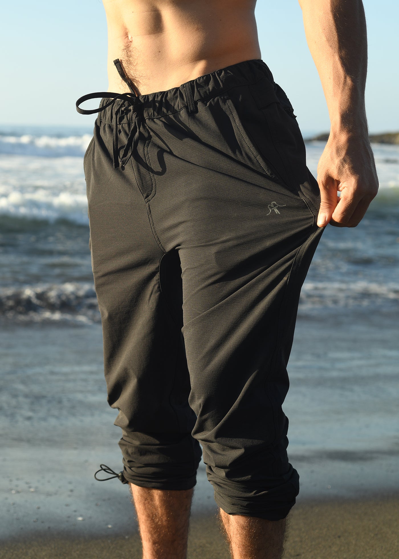 Pantalón Recto Nylon Light Rockers Hombre - Negro Slate Gray