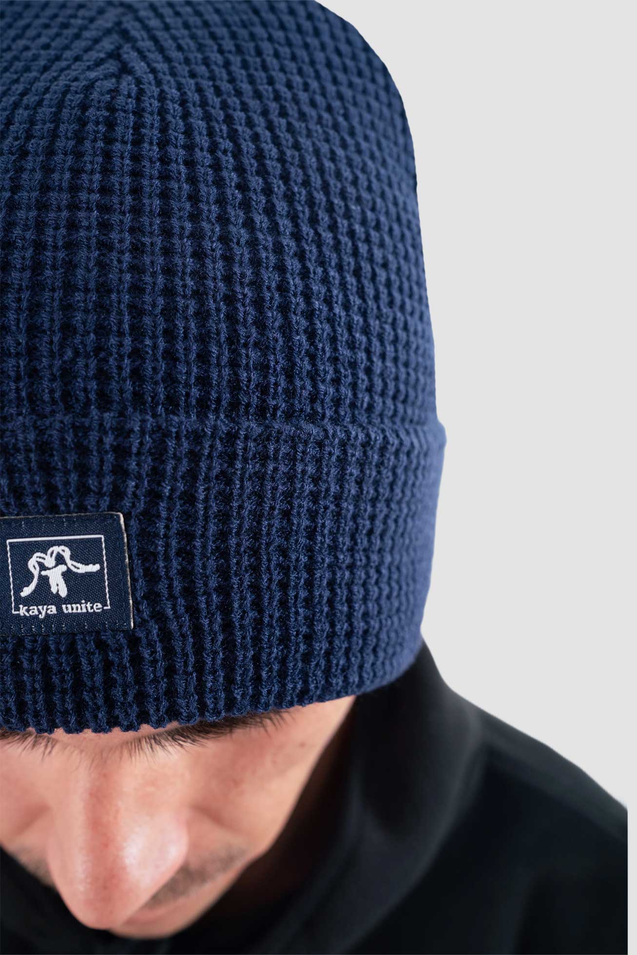 Beanie Waffle Logo - Navy