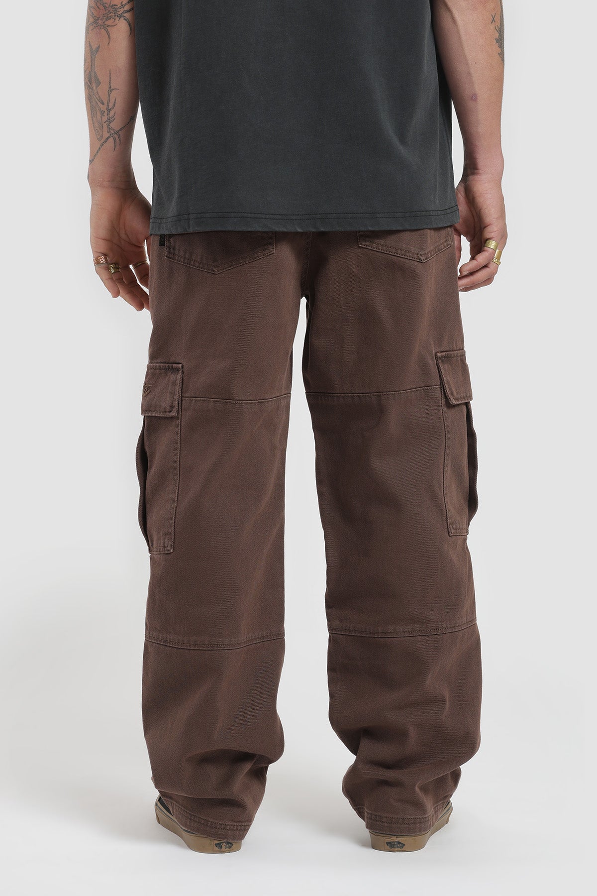 Pantalón Cargo Multipocket Canvas Hombre - Café