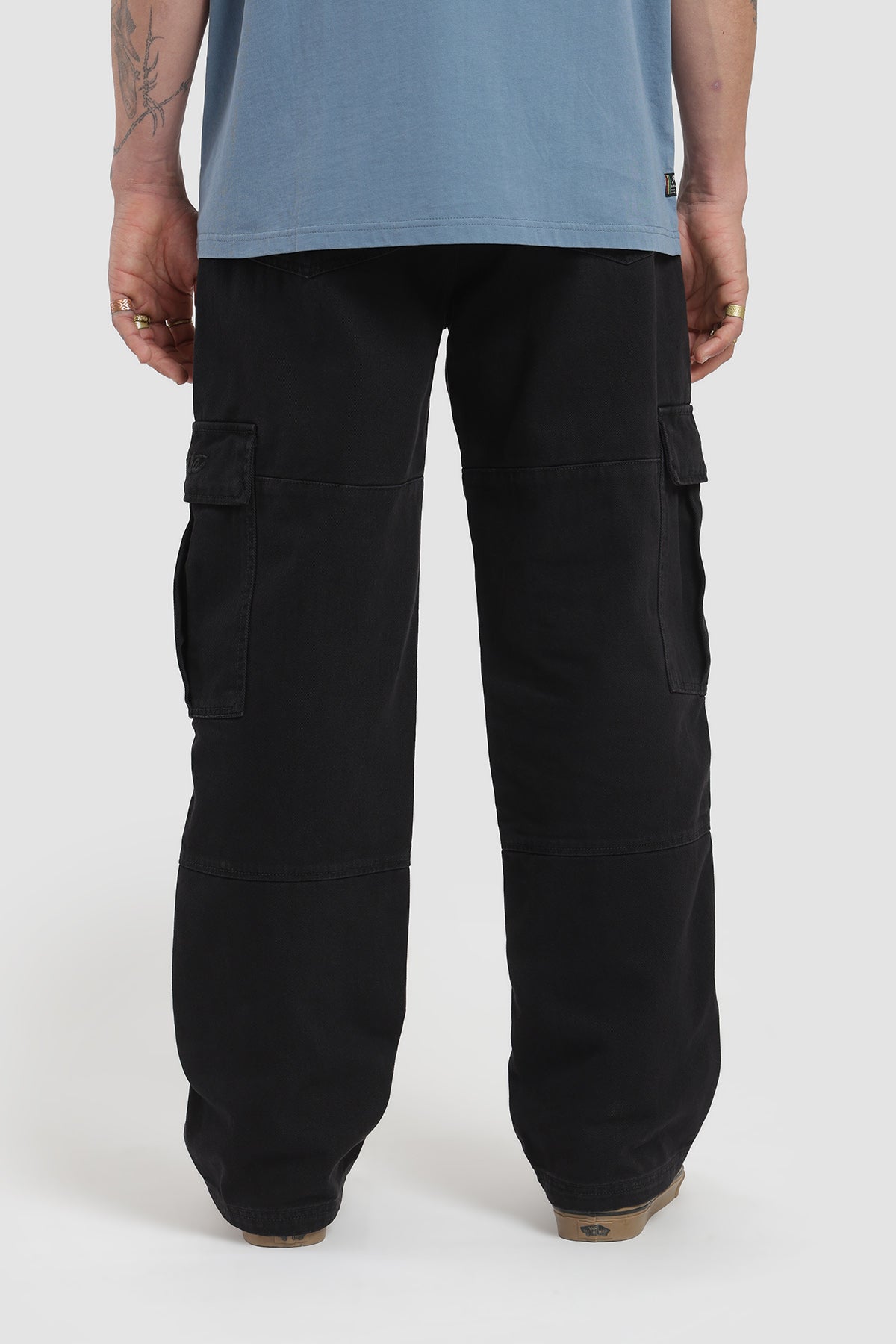 Pantalón Cargo Multipocket Canvas Hombre - Negro