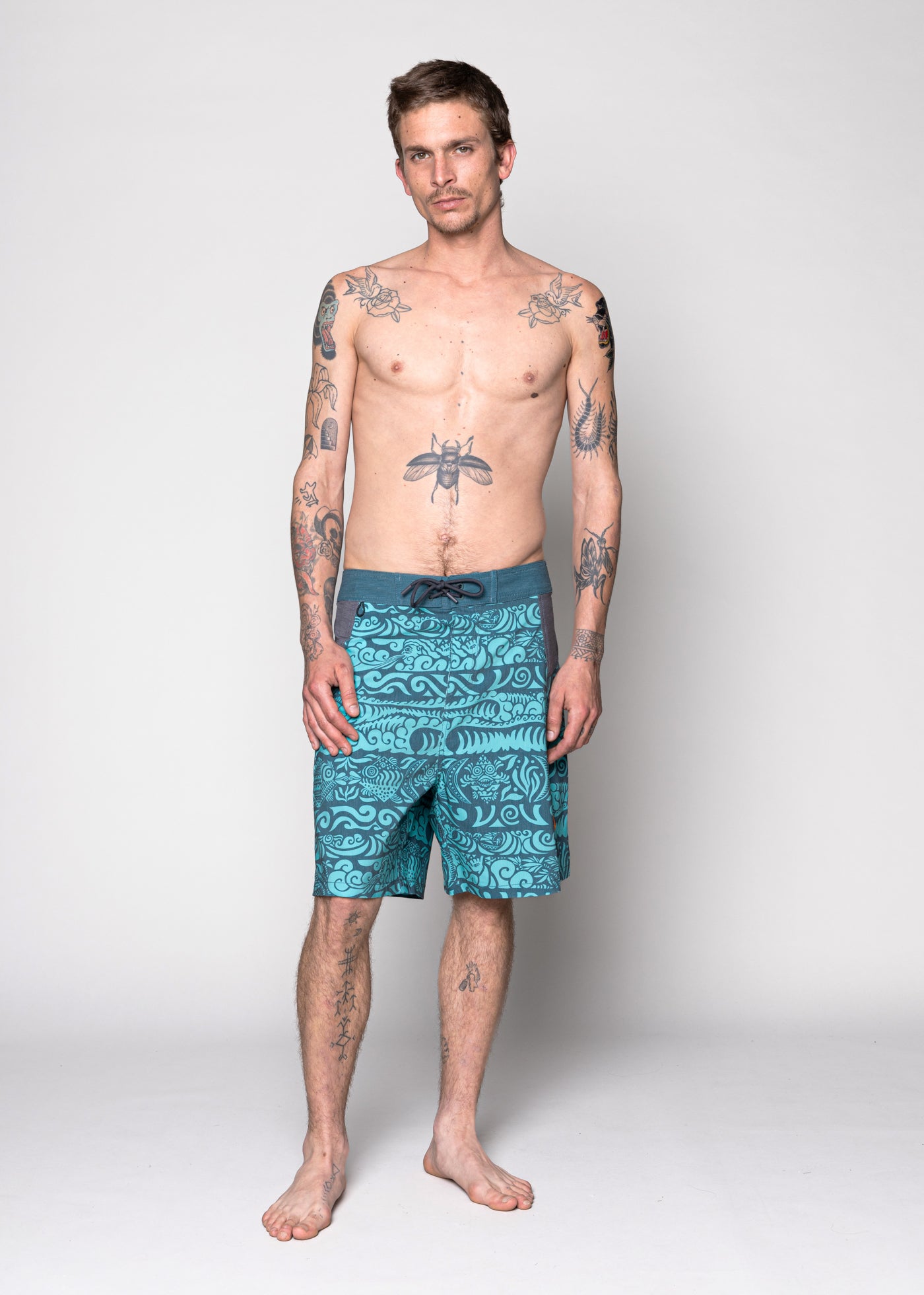 Traje de Baño Boardshort Nylon Island Hombre - Turquesa Lavender