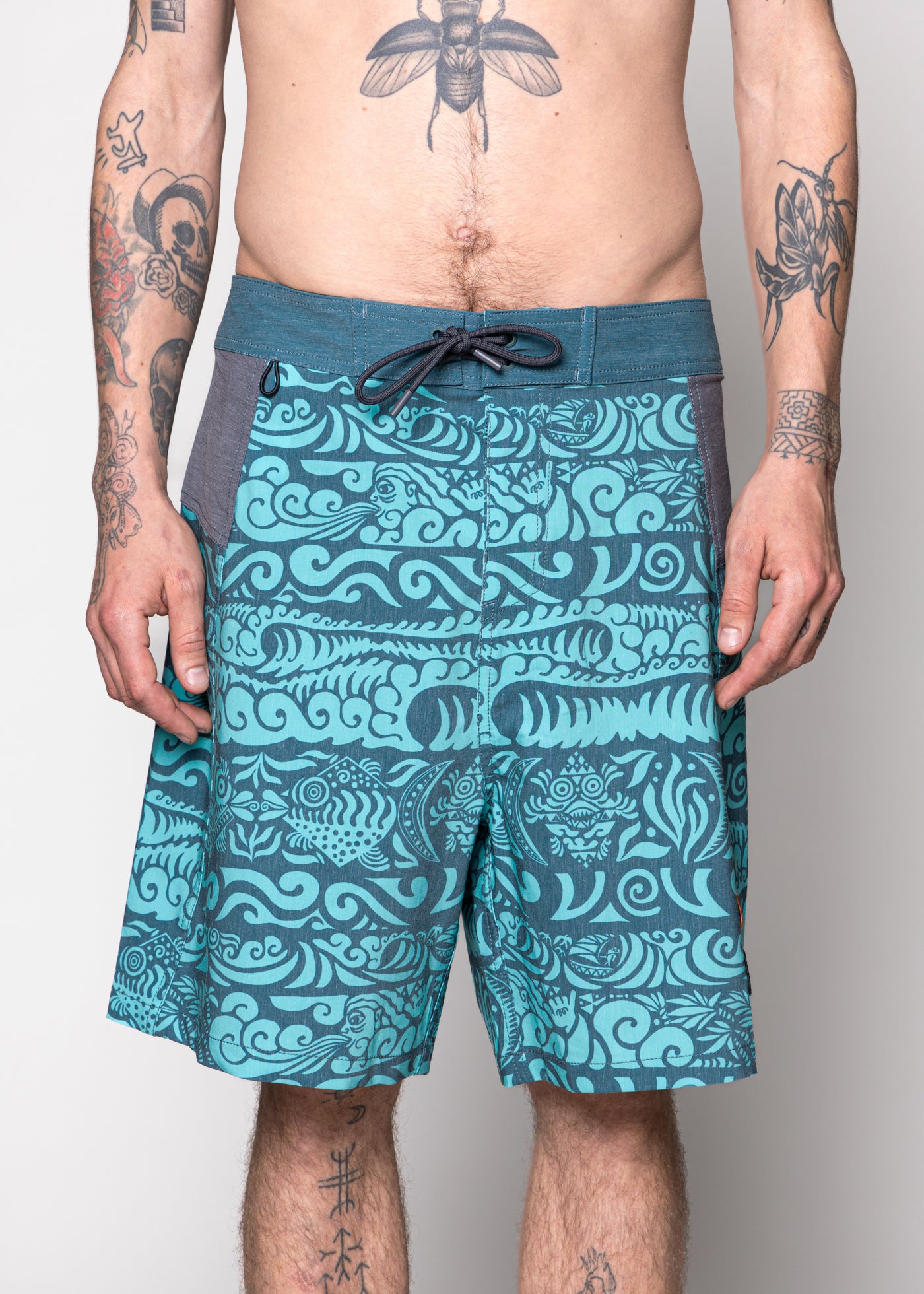 Traje de Baño Boardshort Nylon Island Hombre - Turquesa Cadet Blue