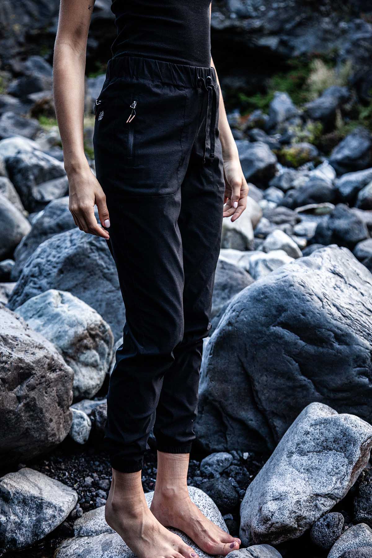 Pantalón Slim Nylon Hikking Mujer - Negro Black