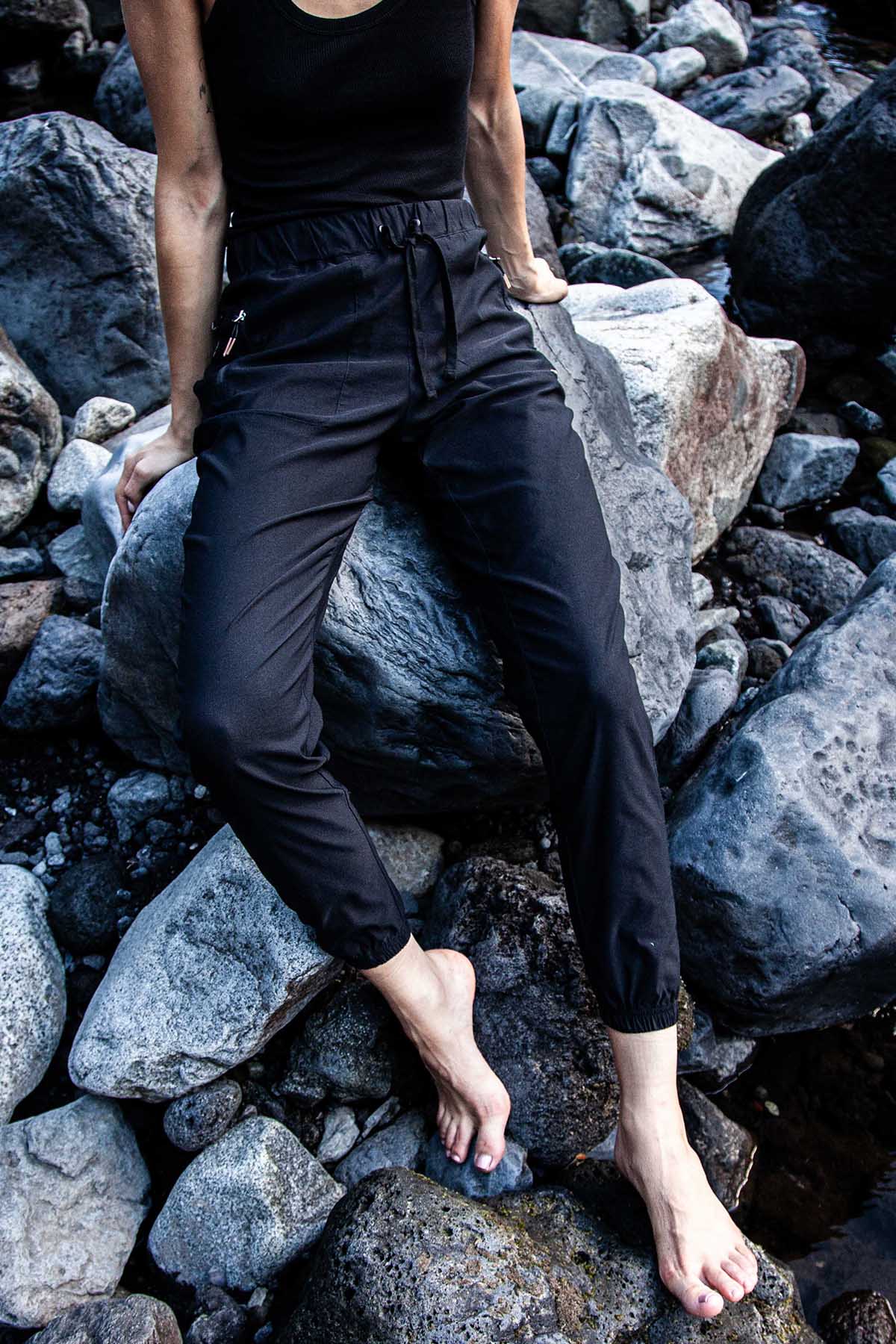 Pantalón Slim Nylon Hikking Mujer - Negro Black