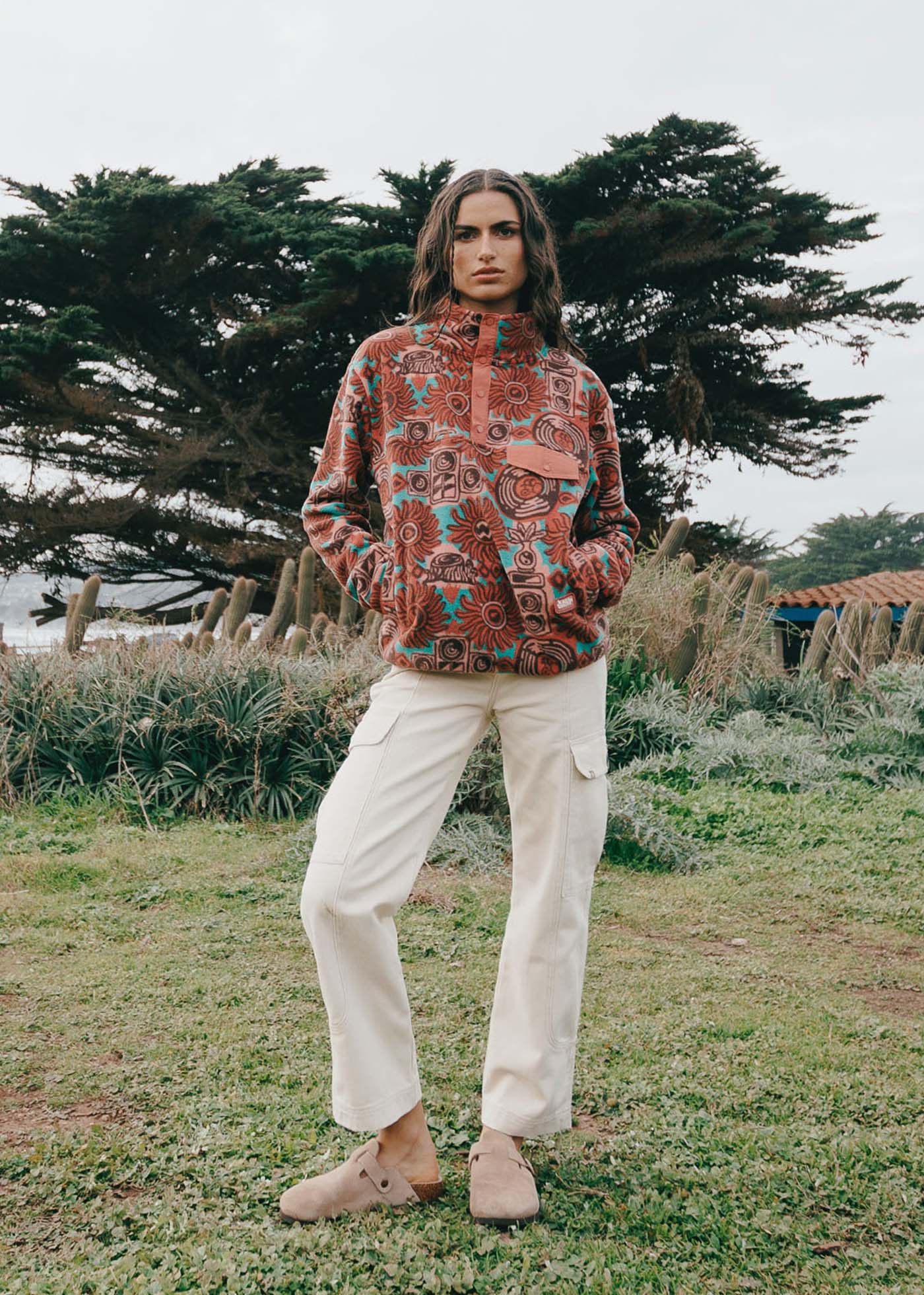 Pantalón Mujer Cargo - Ecru