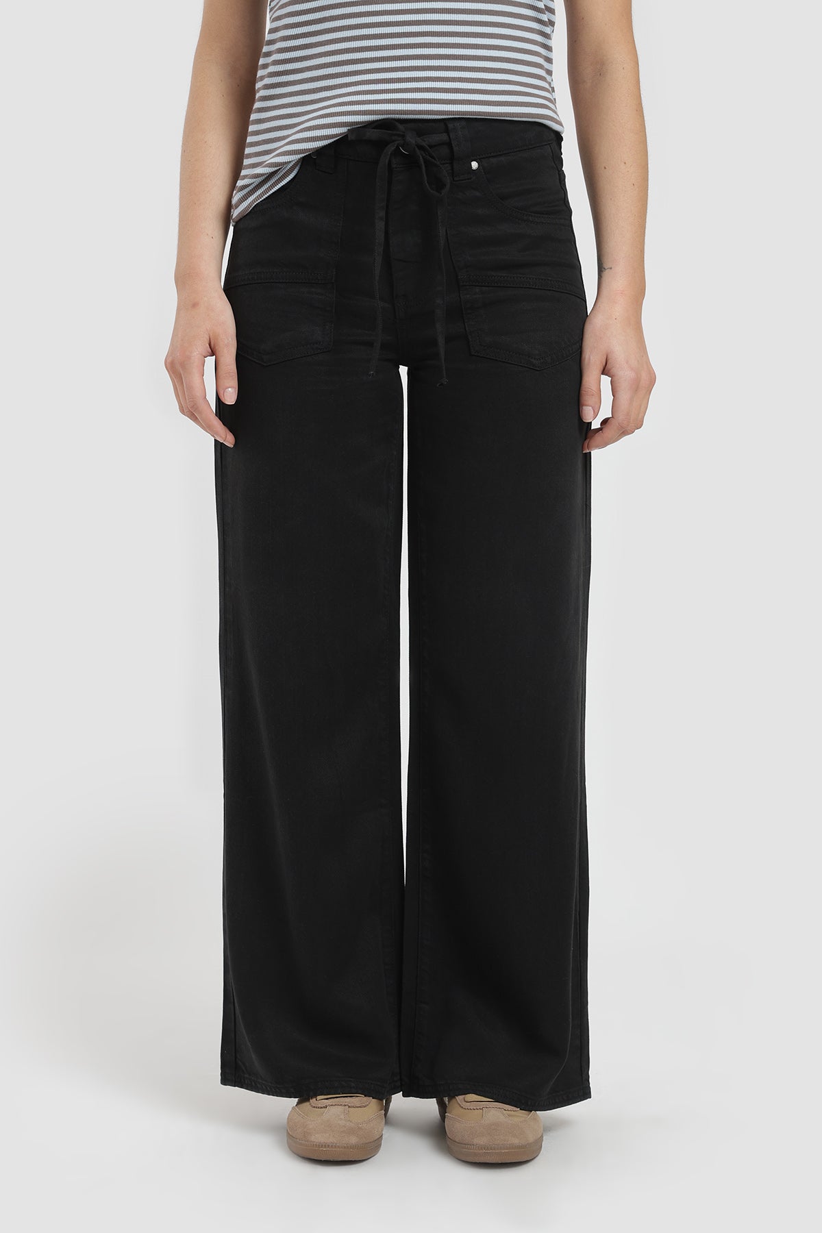 Pantalón Relaxed Verano Tencel Mujer - Negro