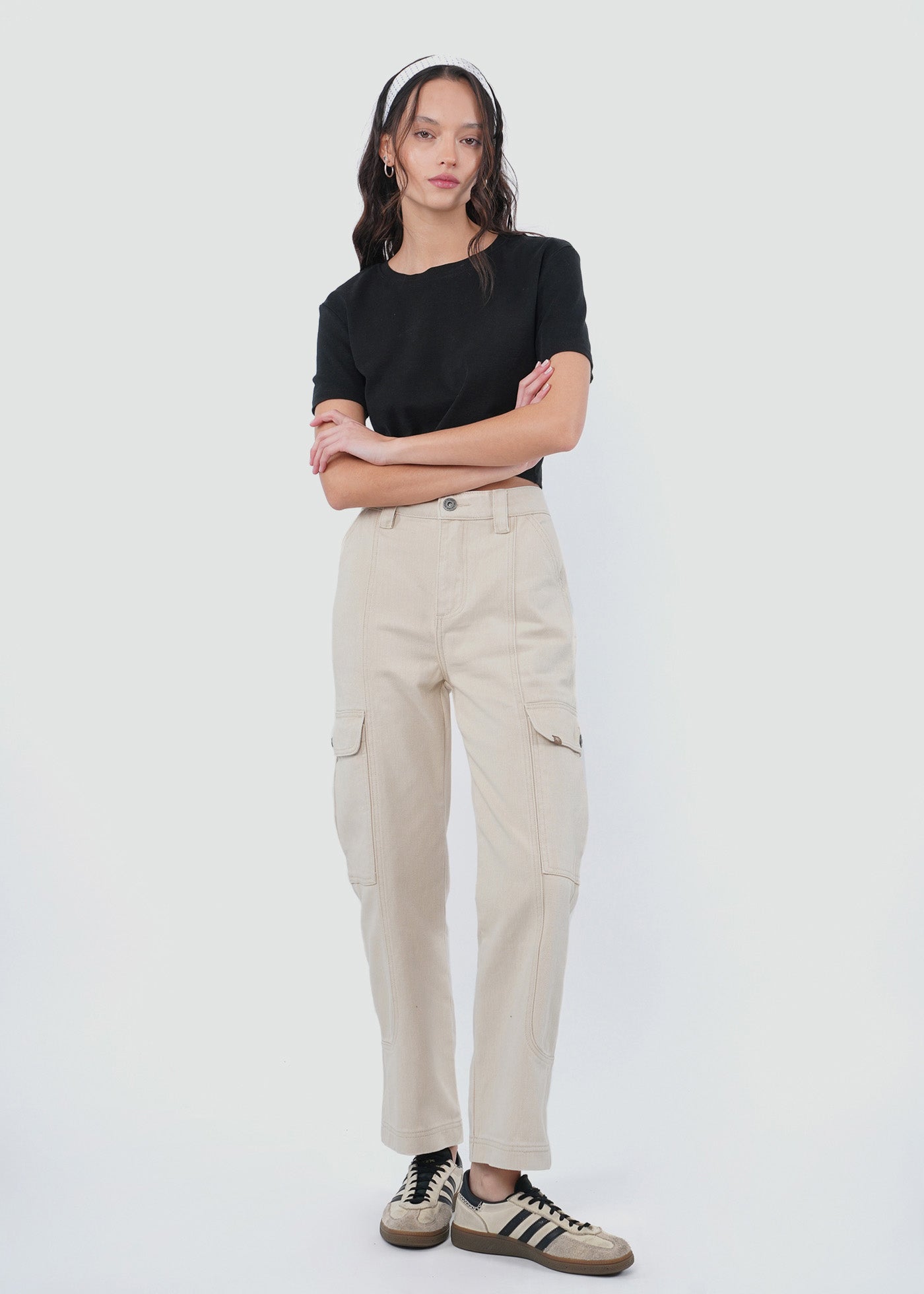 Pantalón Mujer Cargo - Ecru