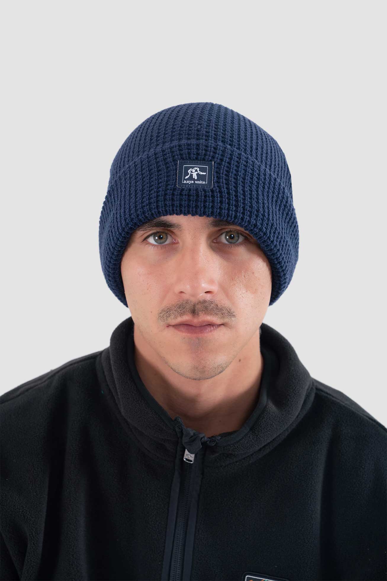 Beanie Waffle Logo - Navy