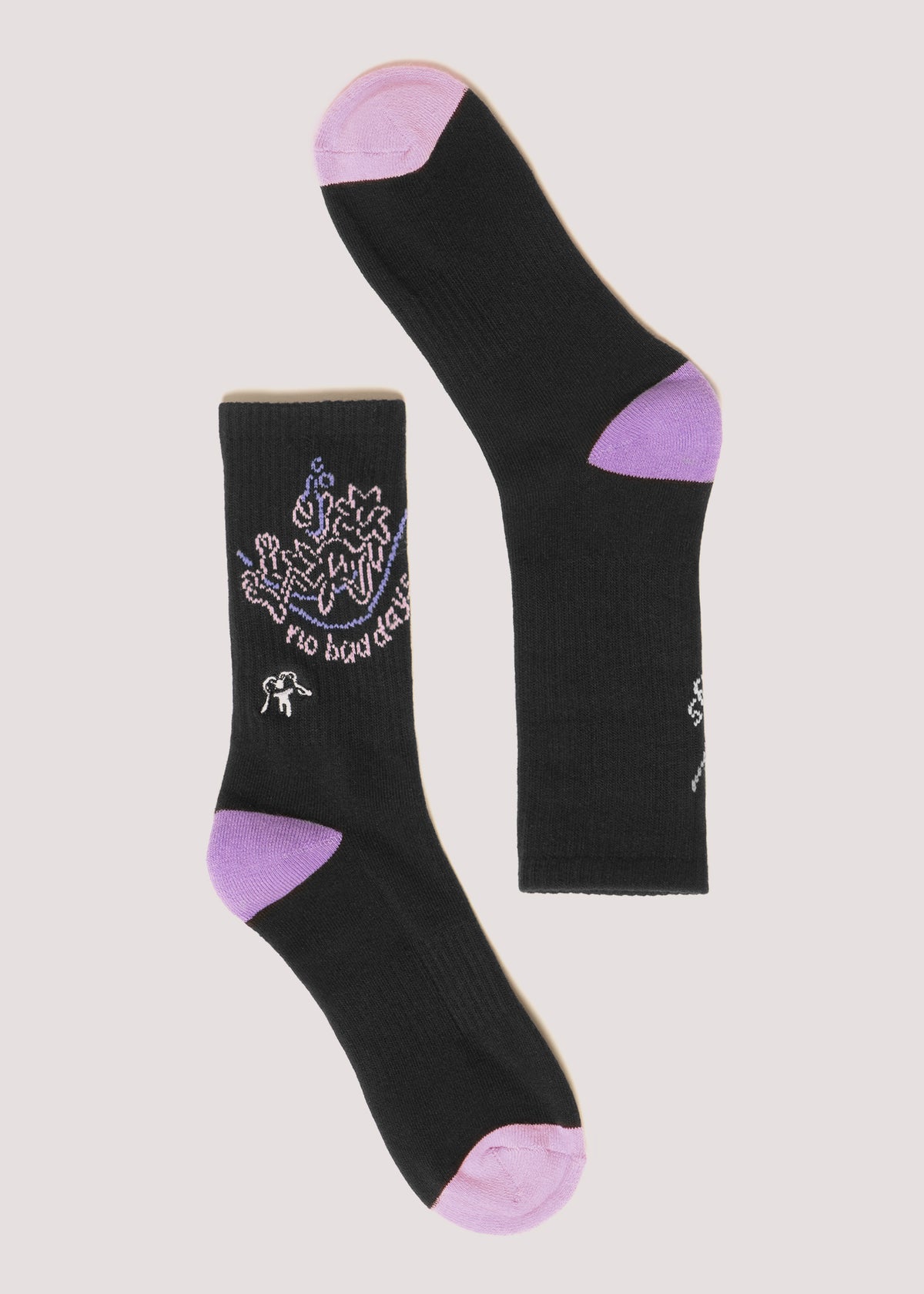 Calcetines Largos Diseño Algodón No Bad Hombre - Morado Dark Slate Gray