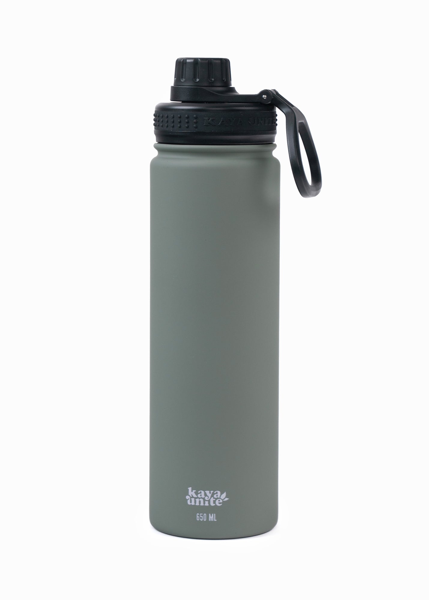 Botella Térmica Acero Nomade Logo 650Ml - Oliva White Smoke