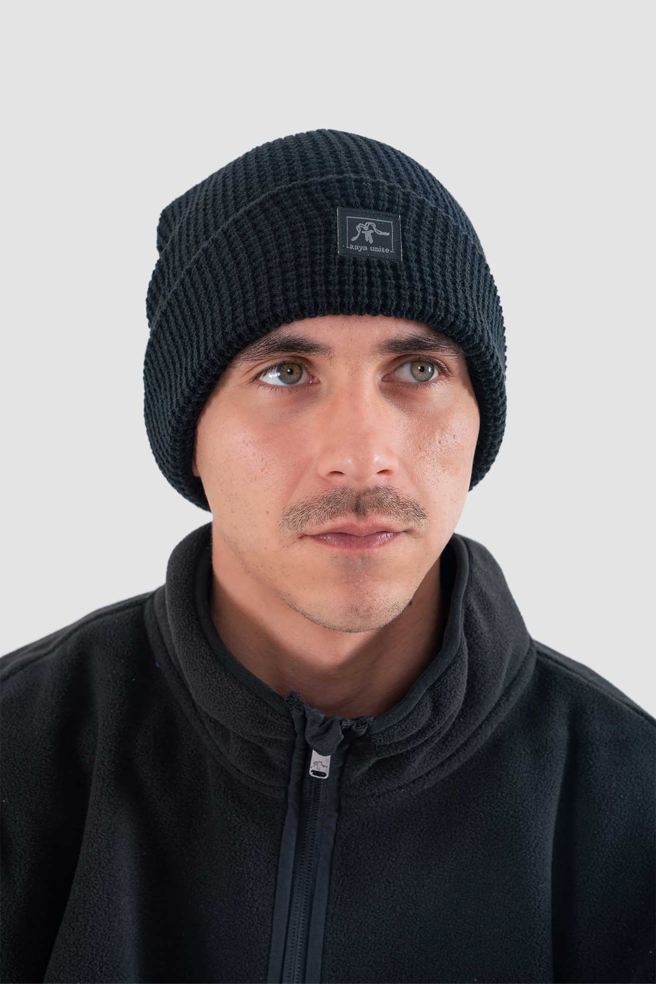 Beanie Waffle Logo - Negro