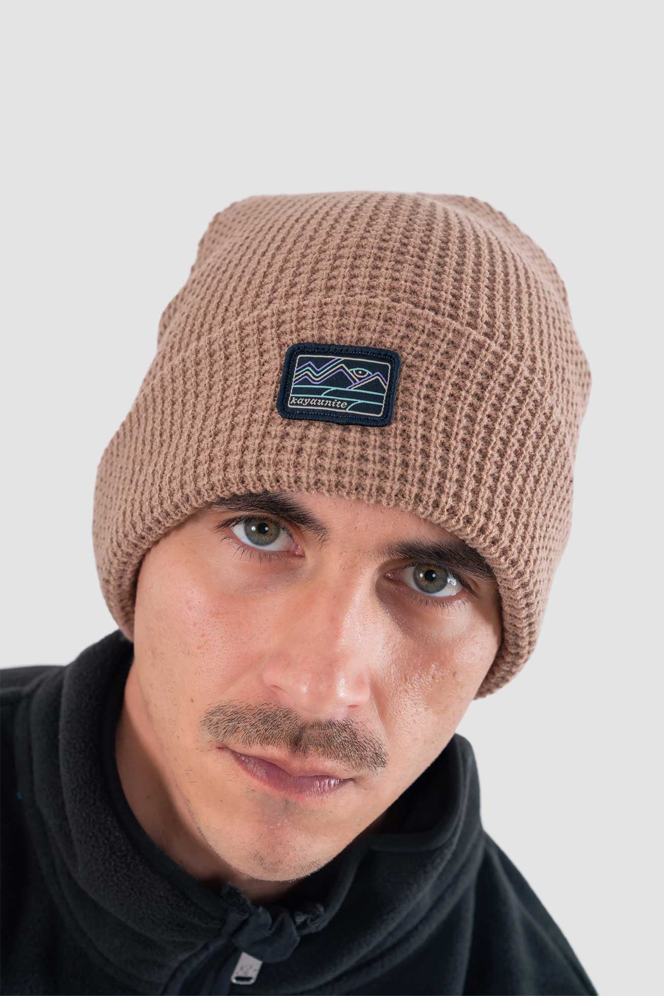 Gorro Beanie Waffle - Camel Lavender