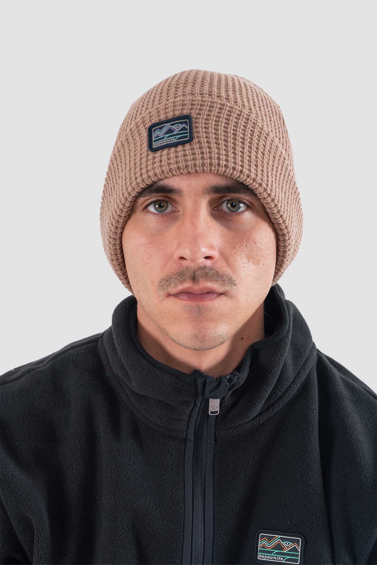 Gorro Beanie Waffle - Camel Lavender