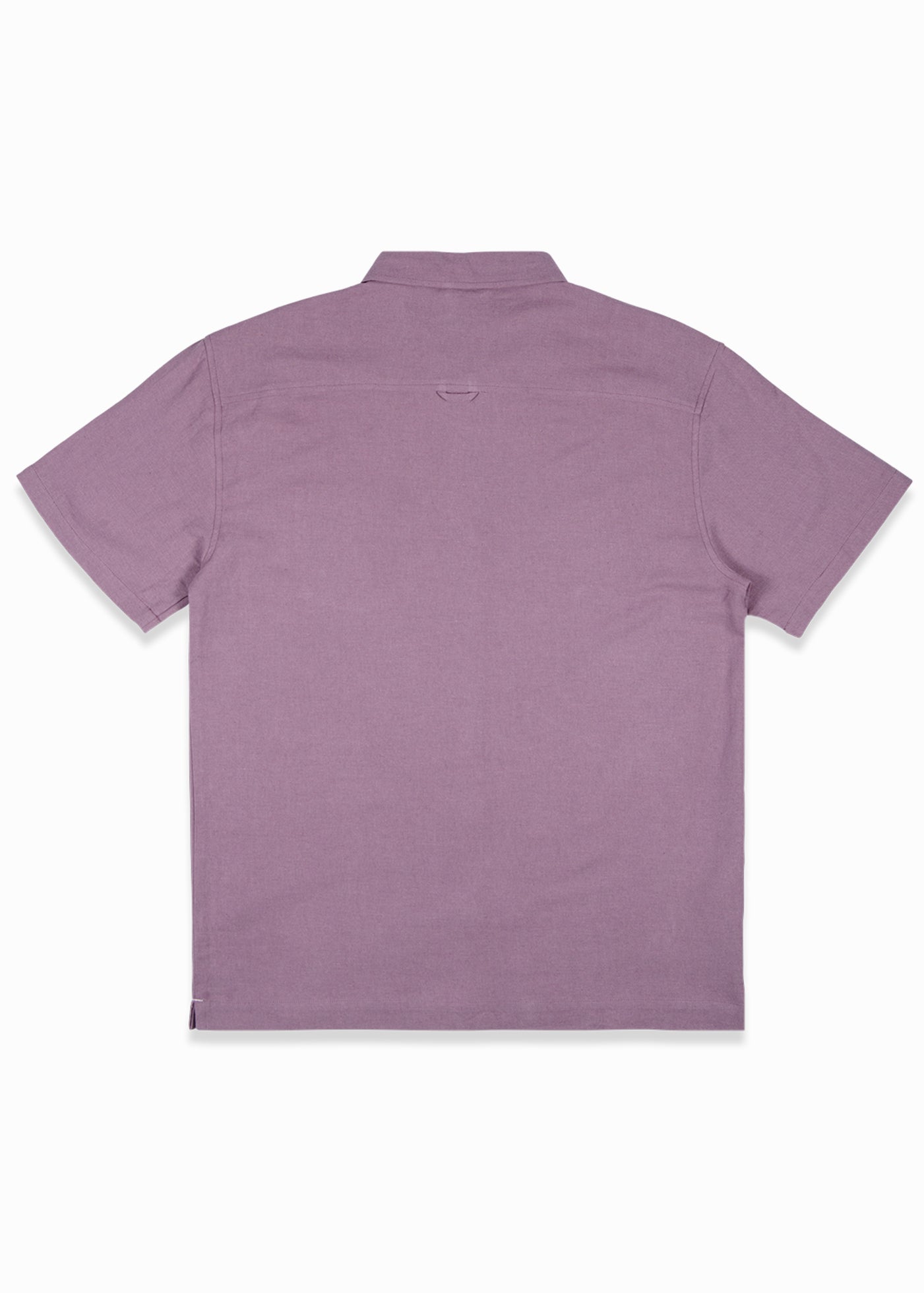 Camisa Clásica Manga Corta Lino Hombre - Lila White Smoke