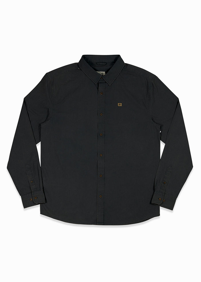 Camisa Clásica Manga Larga Algodón Hombre - Negro Dark Slate Gray
