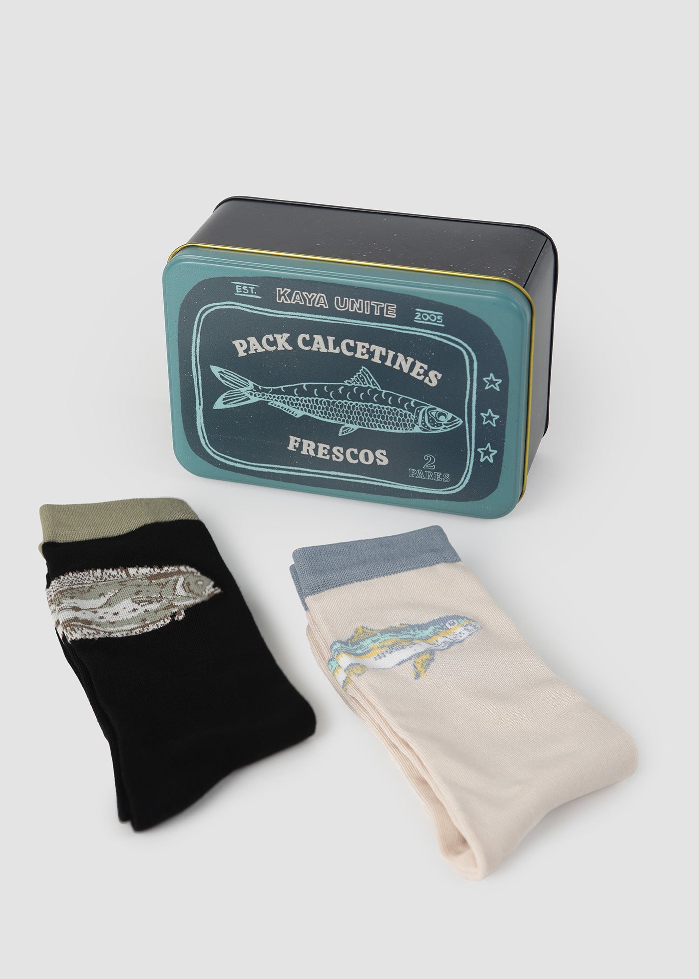 Pack Regalable Calcetines Pez - Lata Azul