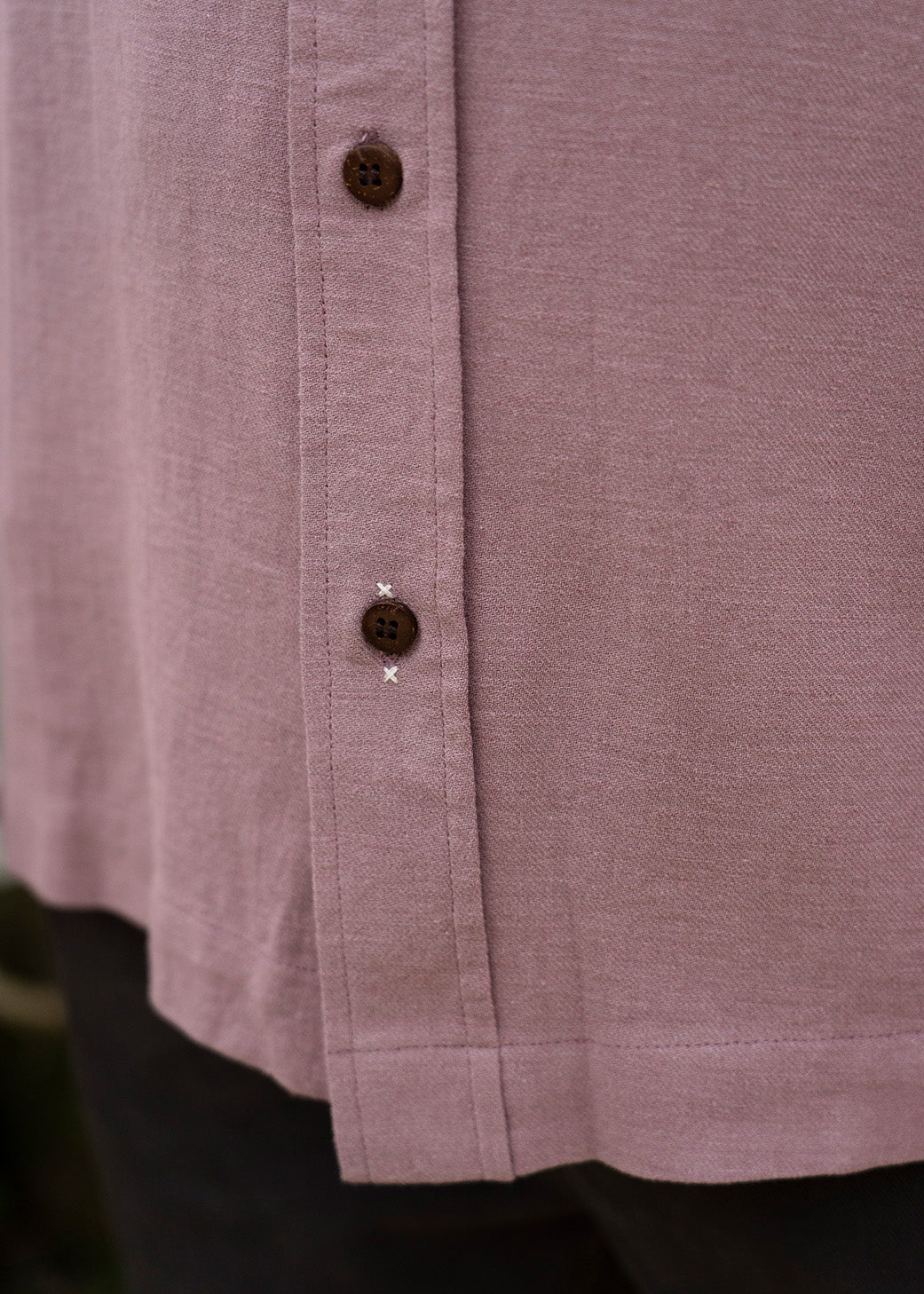 Camisa Clásica Manga Corta Lino Hombre - Lila Dim Gray