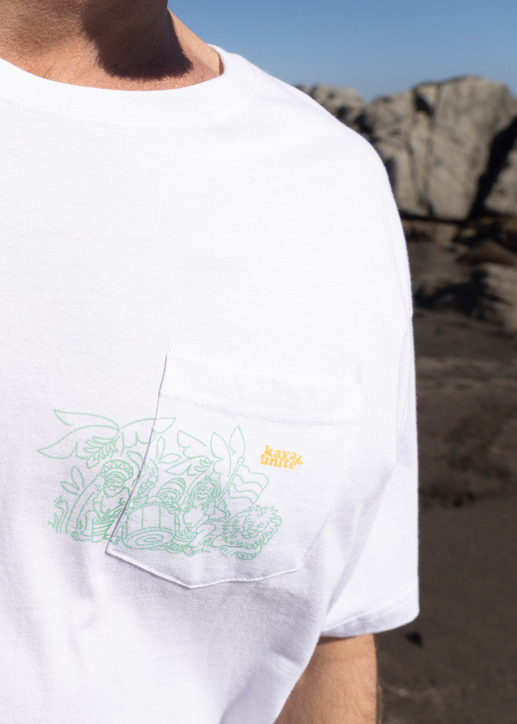 Polera Diseño Algodón Music Hombre - Blanca White Smoke