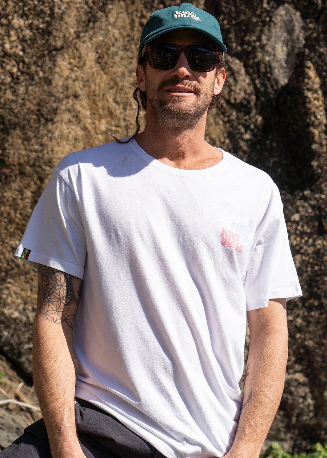 Polera Diseño Algodón Earth Hombre - Blanca White Smoke