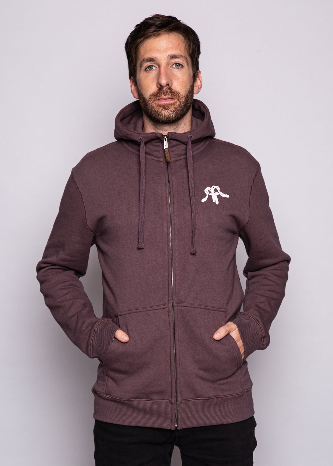 Polerón Full Zip Classy Bordo