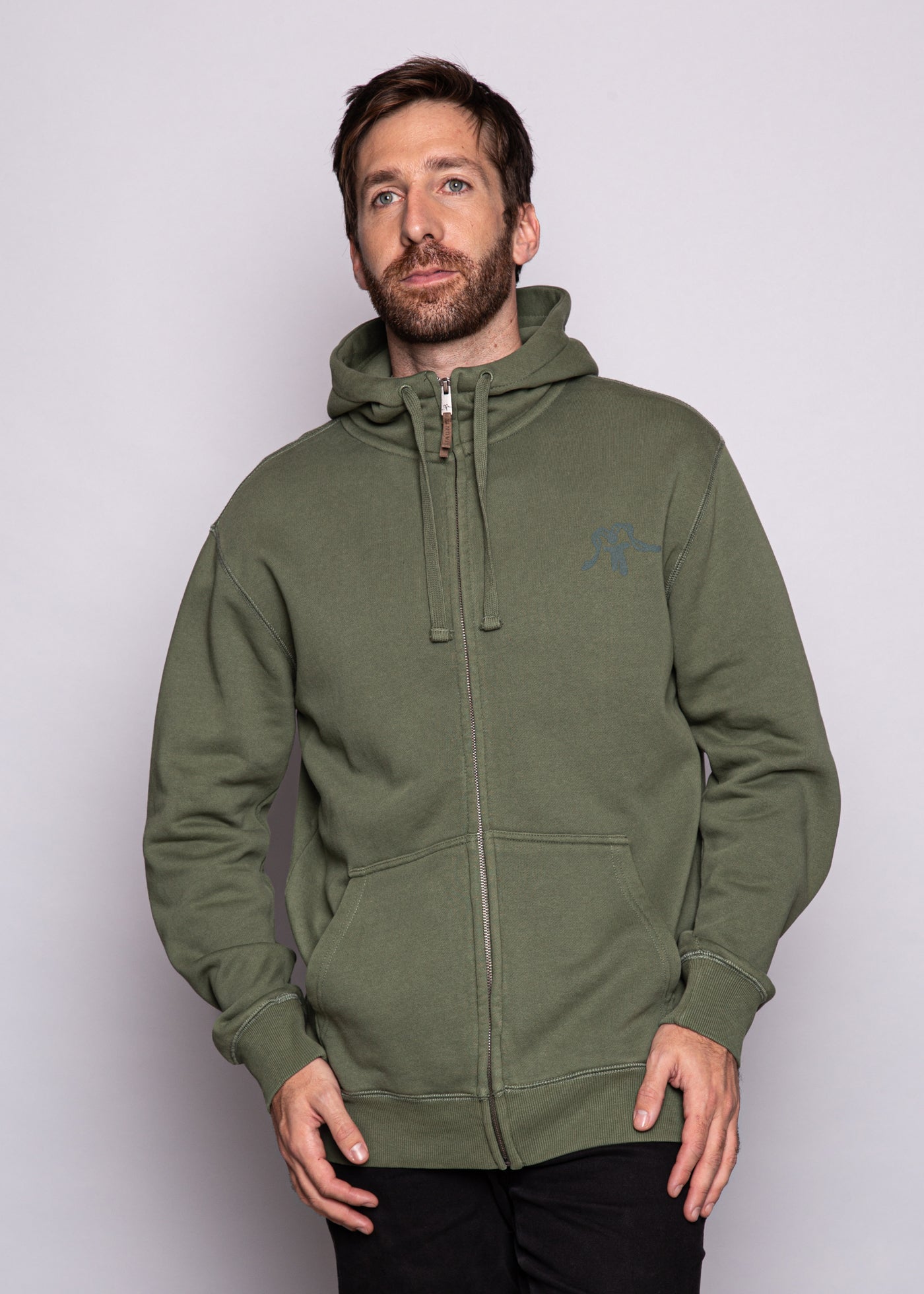 Polerón Full Zip Classy Olive Green