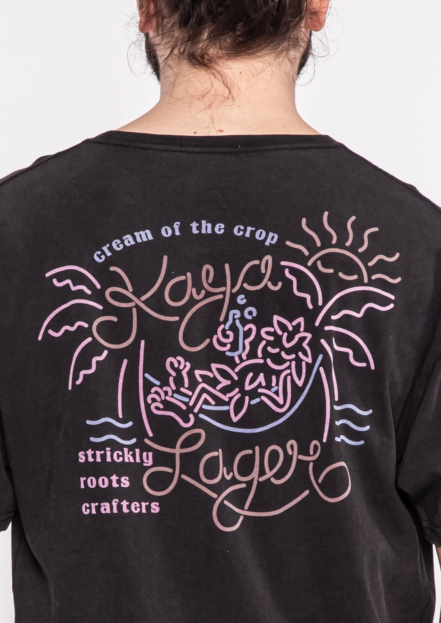 Polera Diseño Algodón Lager Hombre - Negra Dark Slate Gray