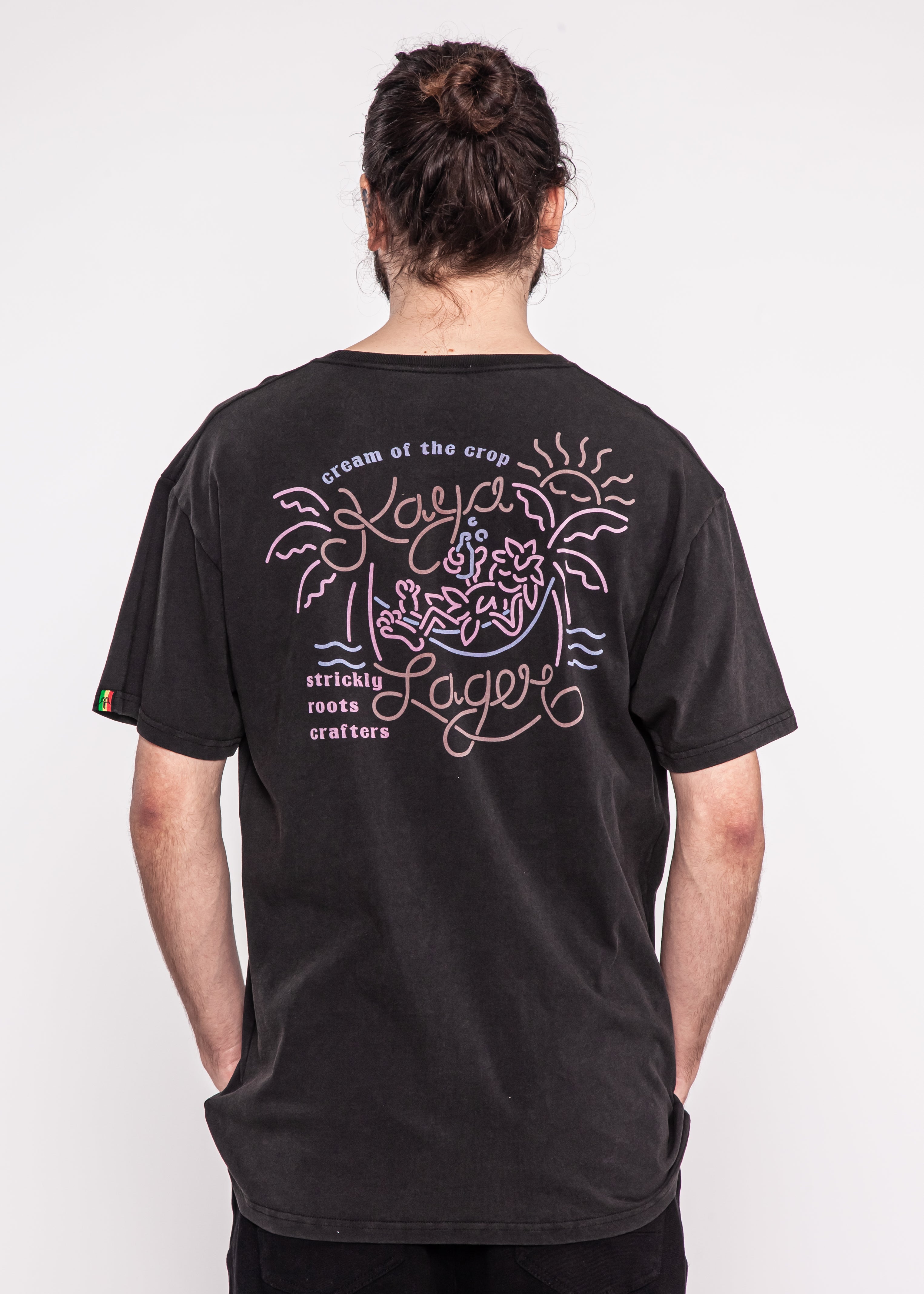 Polera Diseño Algodón Lager Hombre - Negra Dark Slate Gray