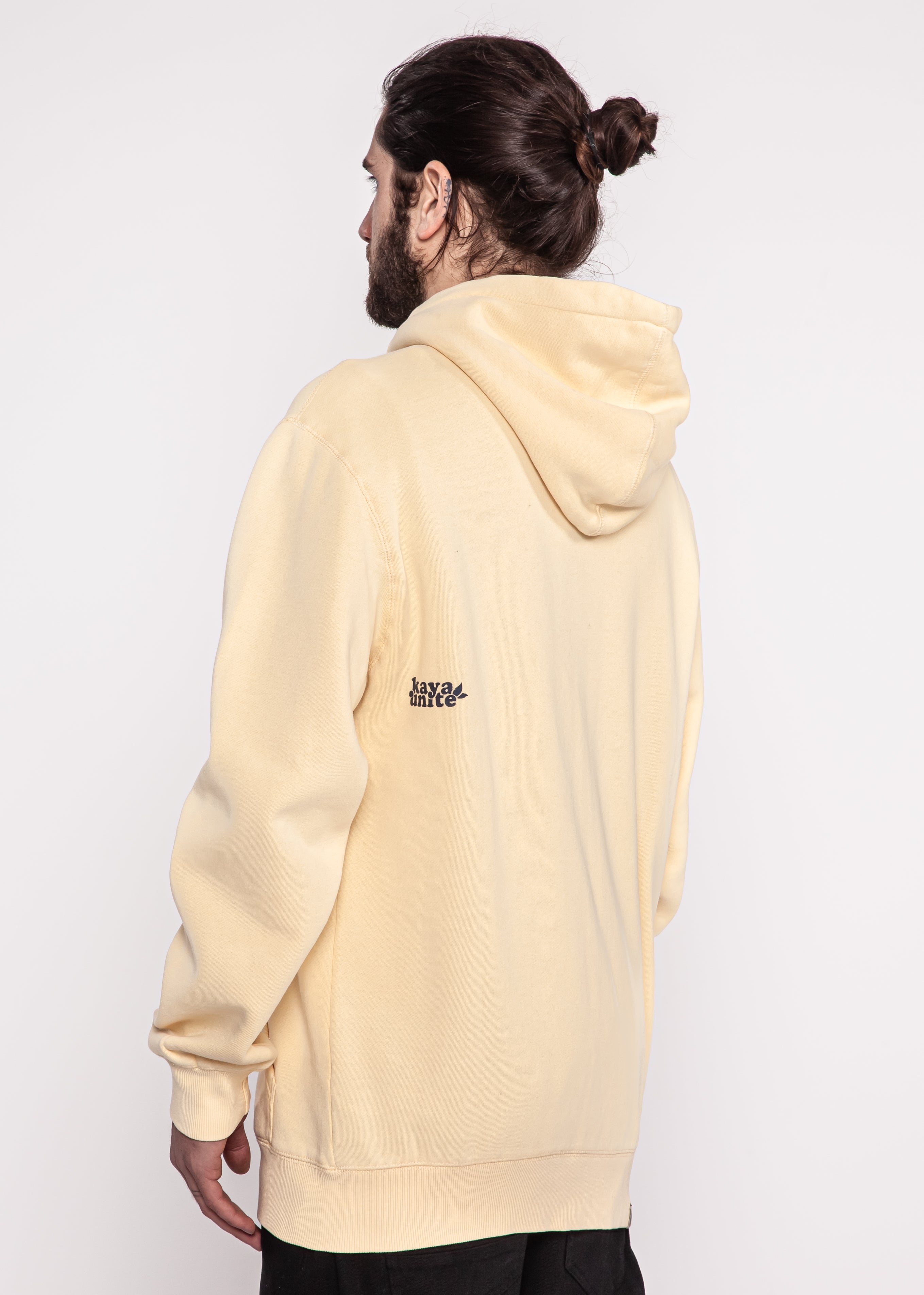 Polerón Full Zip Logo Cream Blue