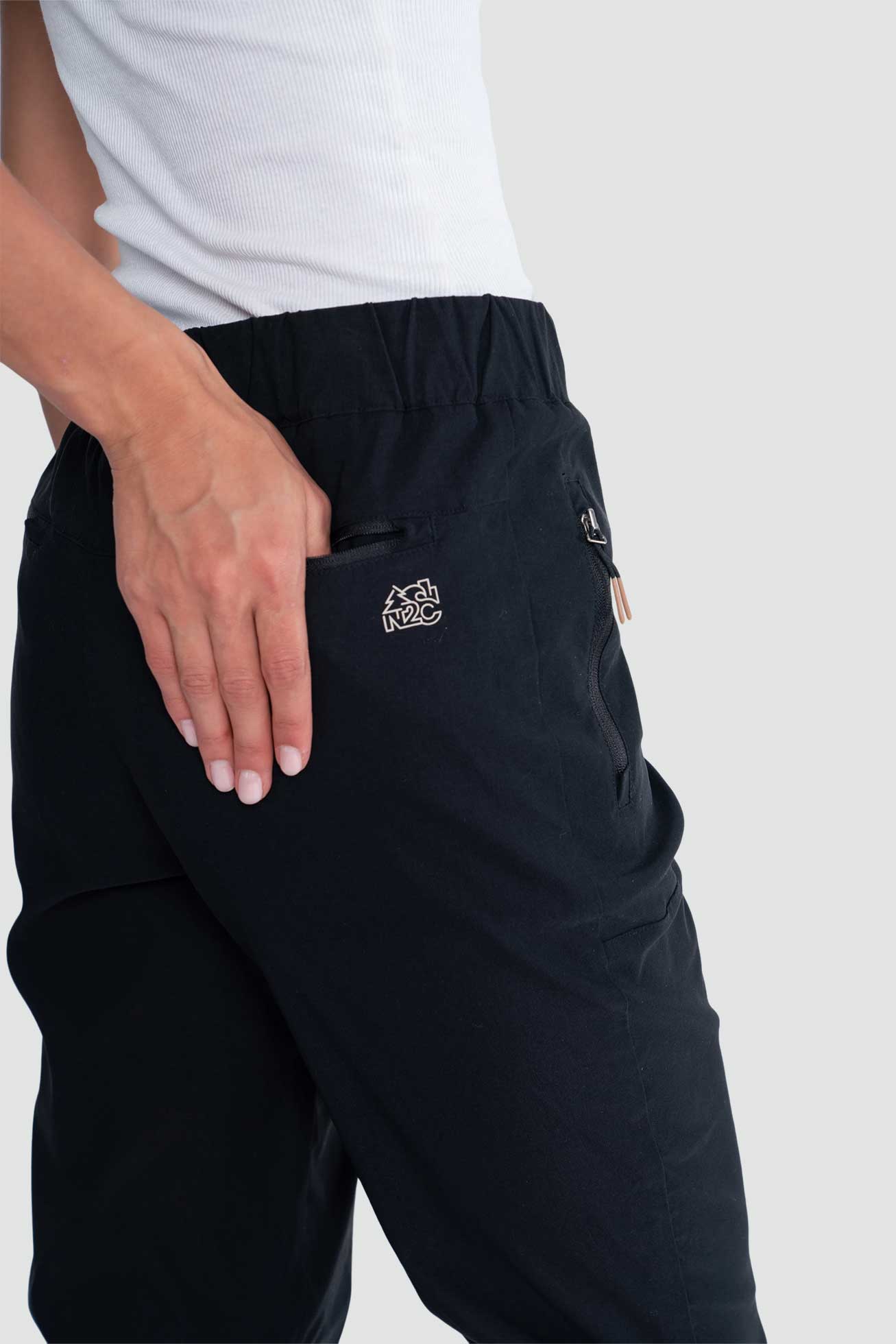 Pantalón Slim Nylon Hikking Mujer - Negro Lavender