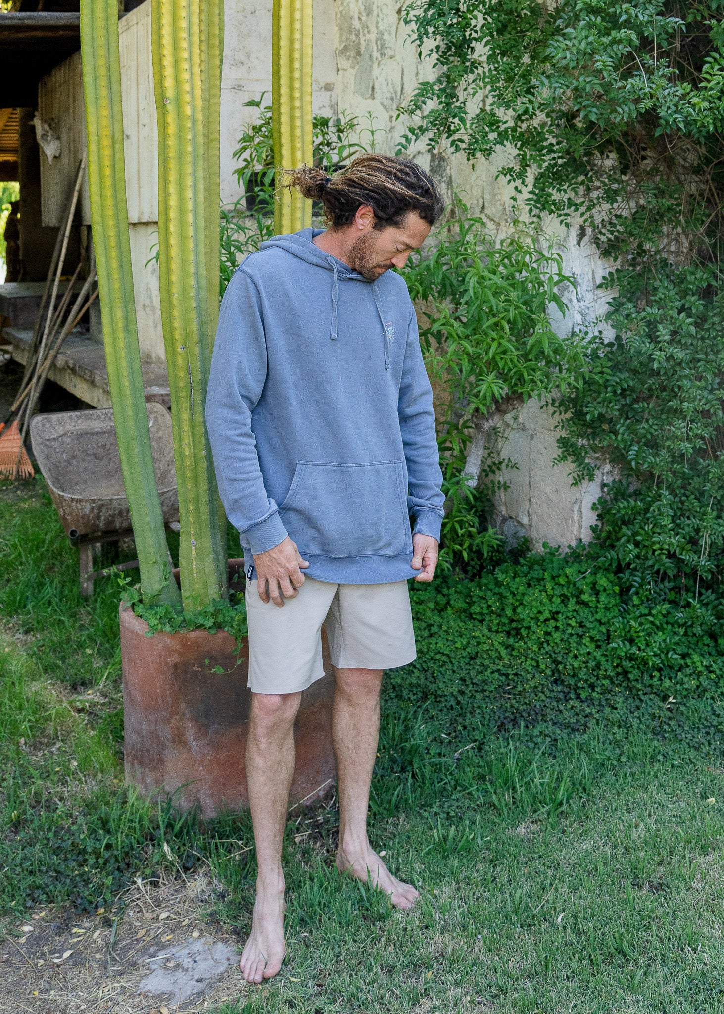 Polerón Hoodie Algodón Liviano Balance Hombre - Azul Dim Gray