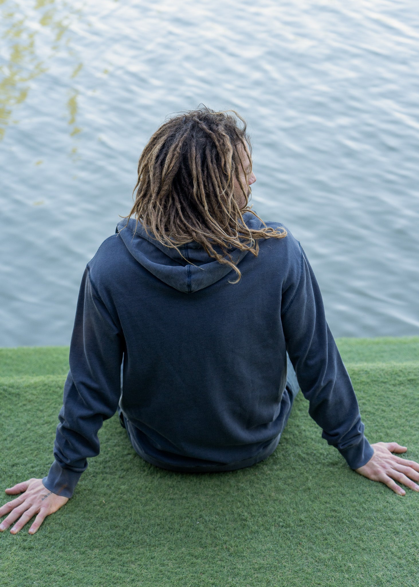 Polerón Con Cierre Algodón Liviano Solid Hombre - Navy Light Steel Blue