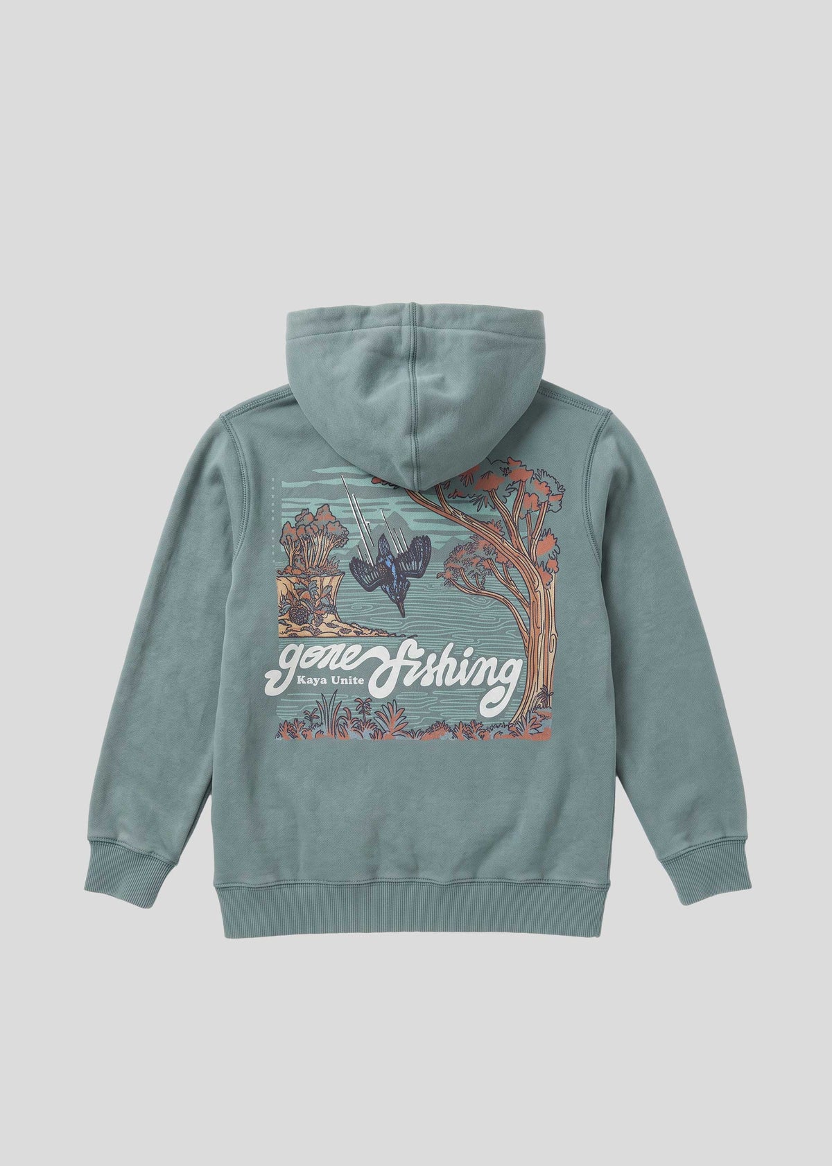 Polerón Hoodie Diseño Martin Pescador Kids - Petróleo