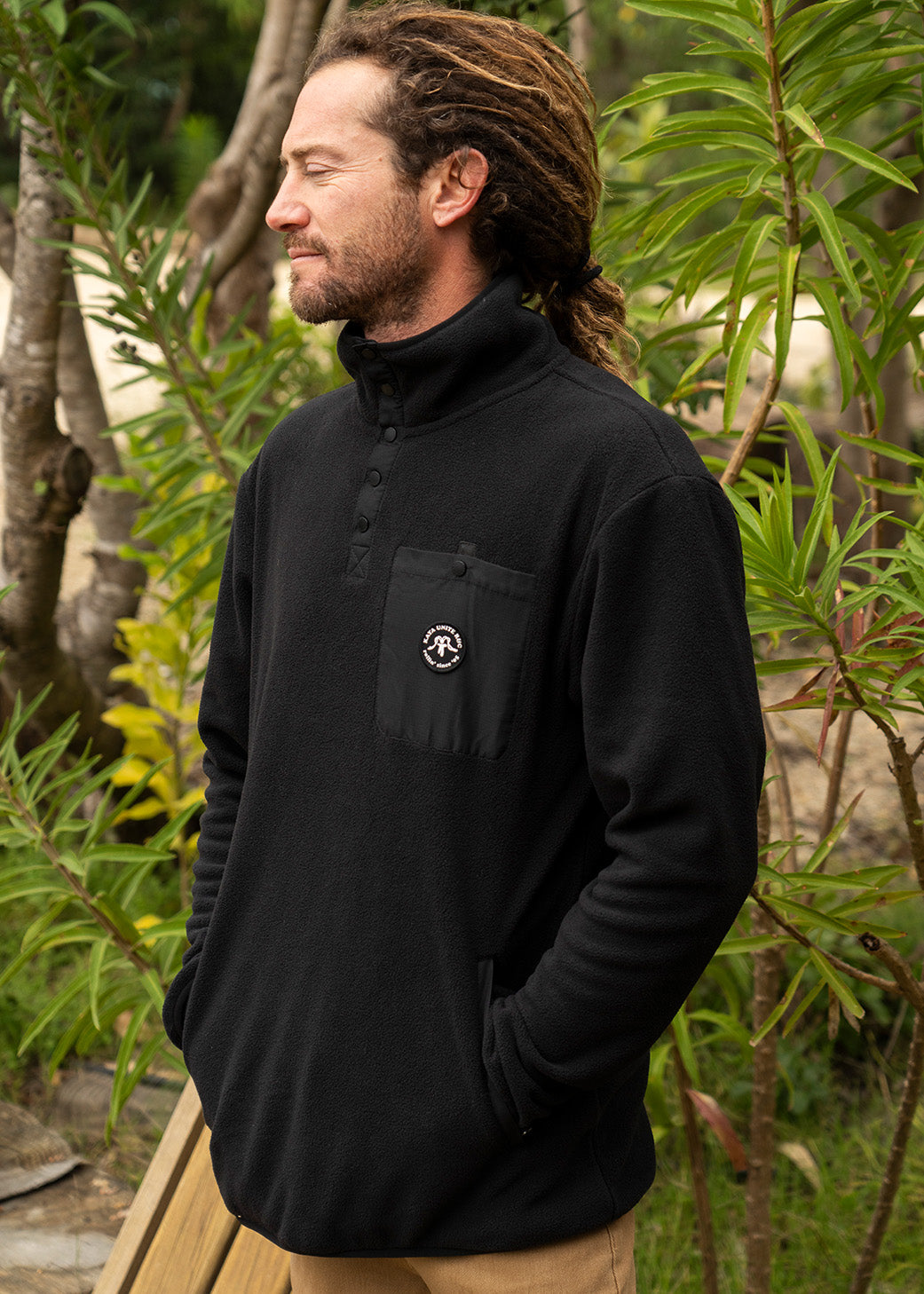 Polar Medio Cierre Hombre - Black Black