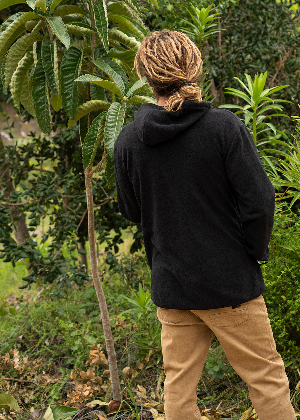 Polar Medio Cierre Hood Hombre - Black Black