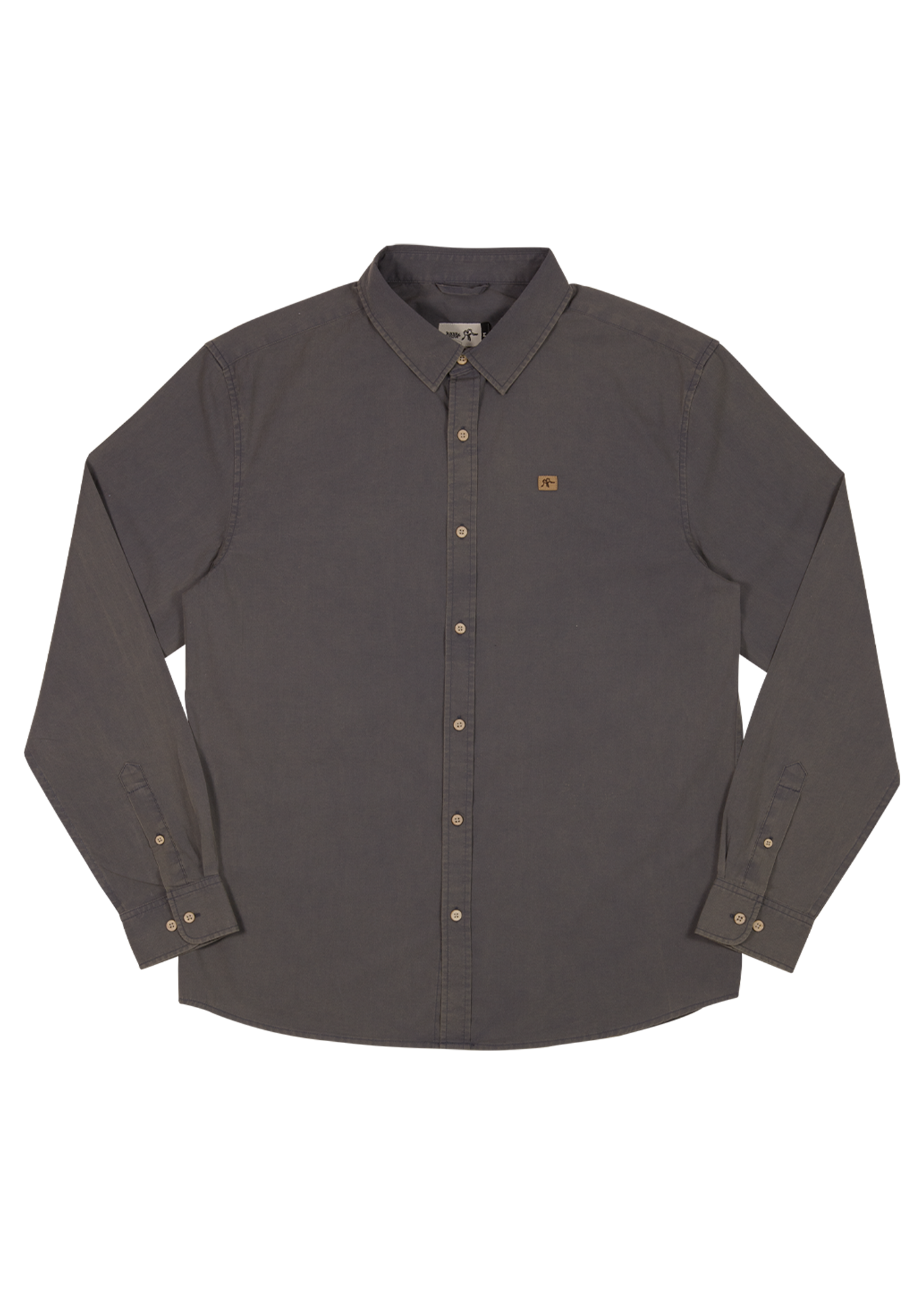 Camisa Clásica Manga Larga Algodón Hombre - Grey Dark Slate Gray
