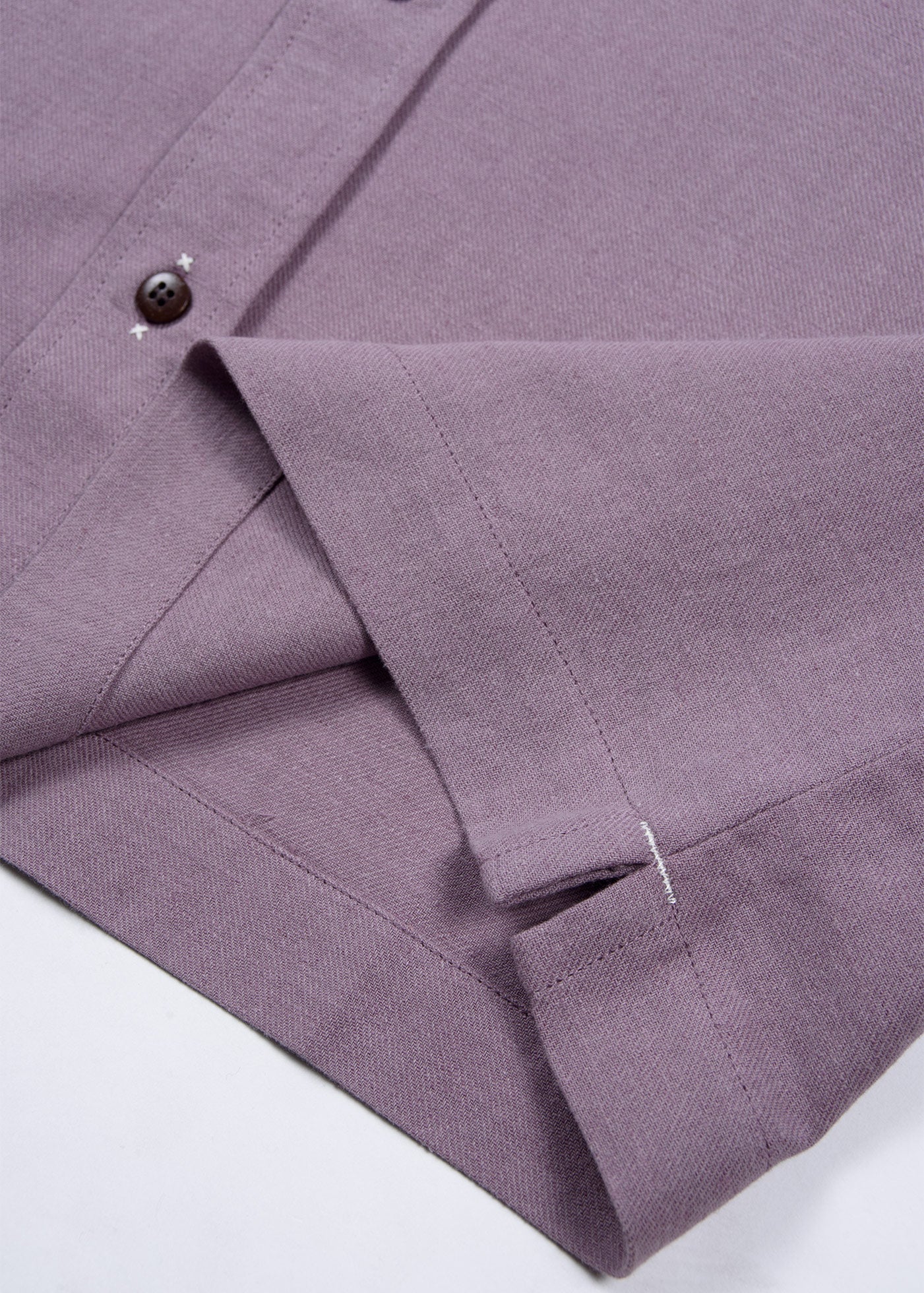 Camisa Clásica Manga Corta Lino Hombre - Lila Light Slate Gray