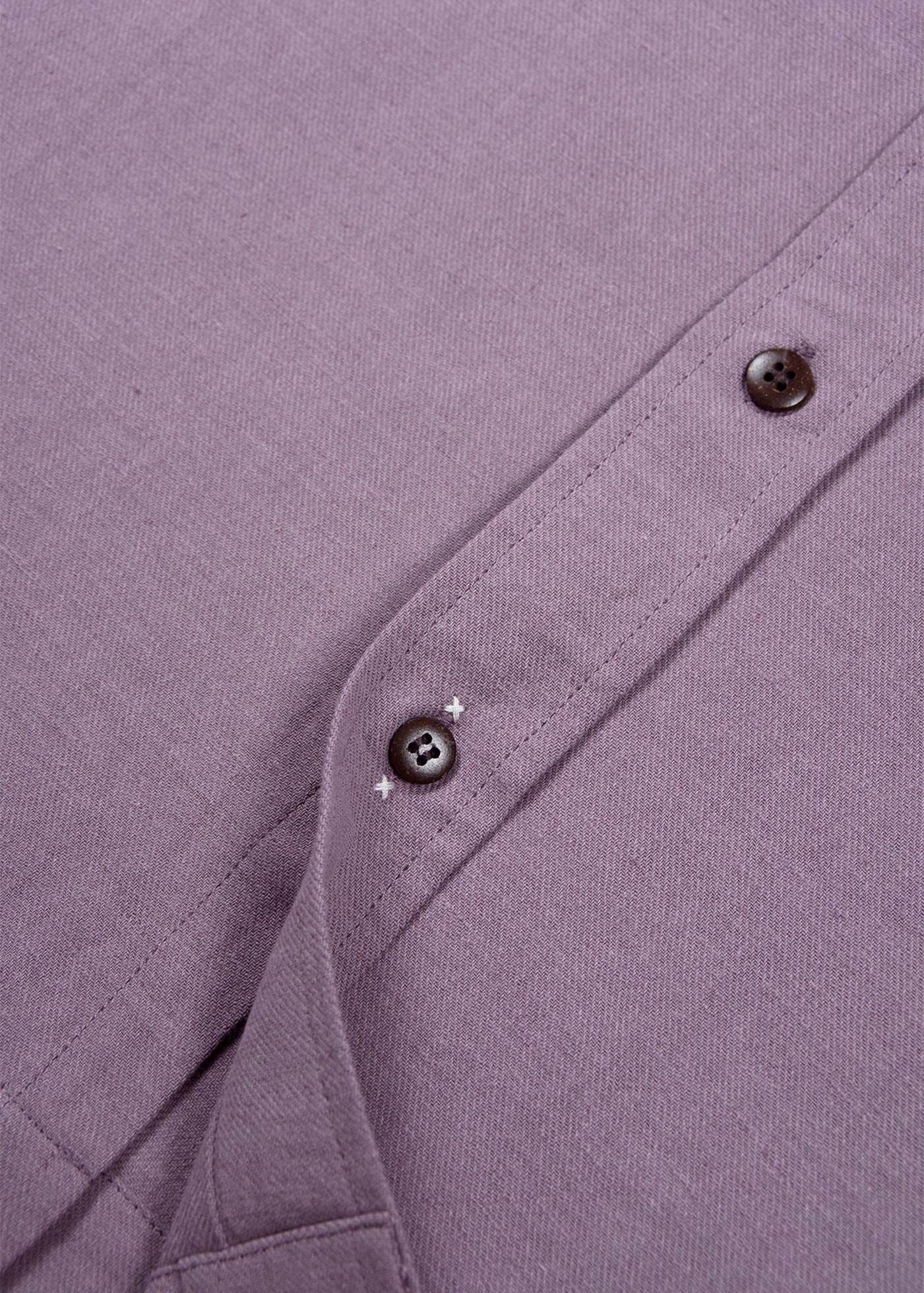 Camisa Clásica Manga Corta Lino Hombre - Lila Light Slate Gray