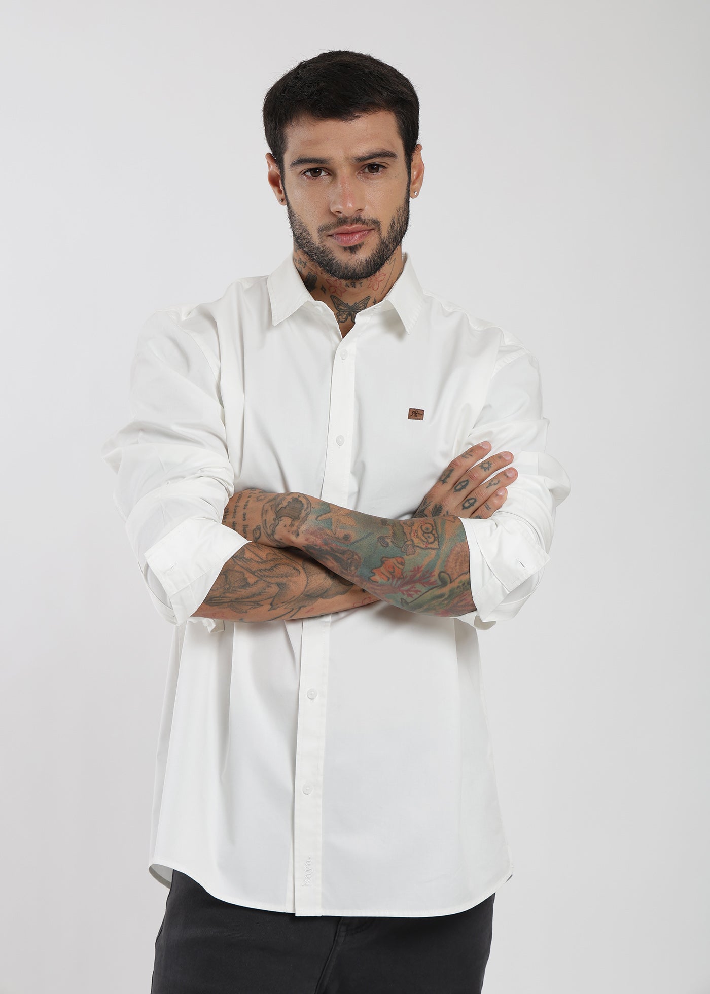 Camisa Manga larga Algodón Hombre - Blanco