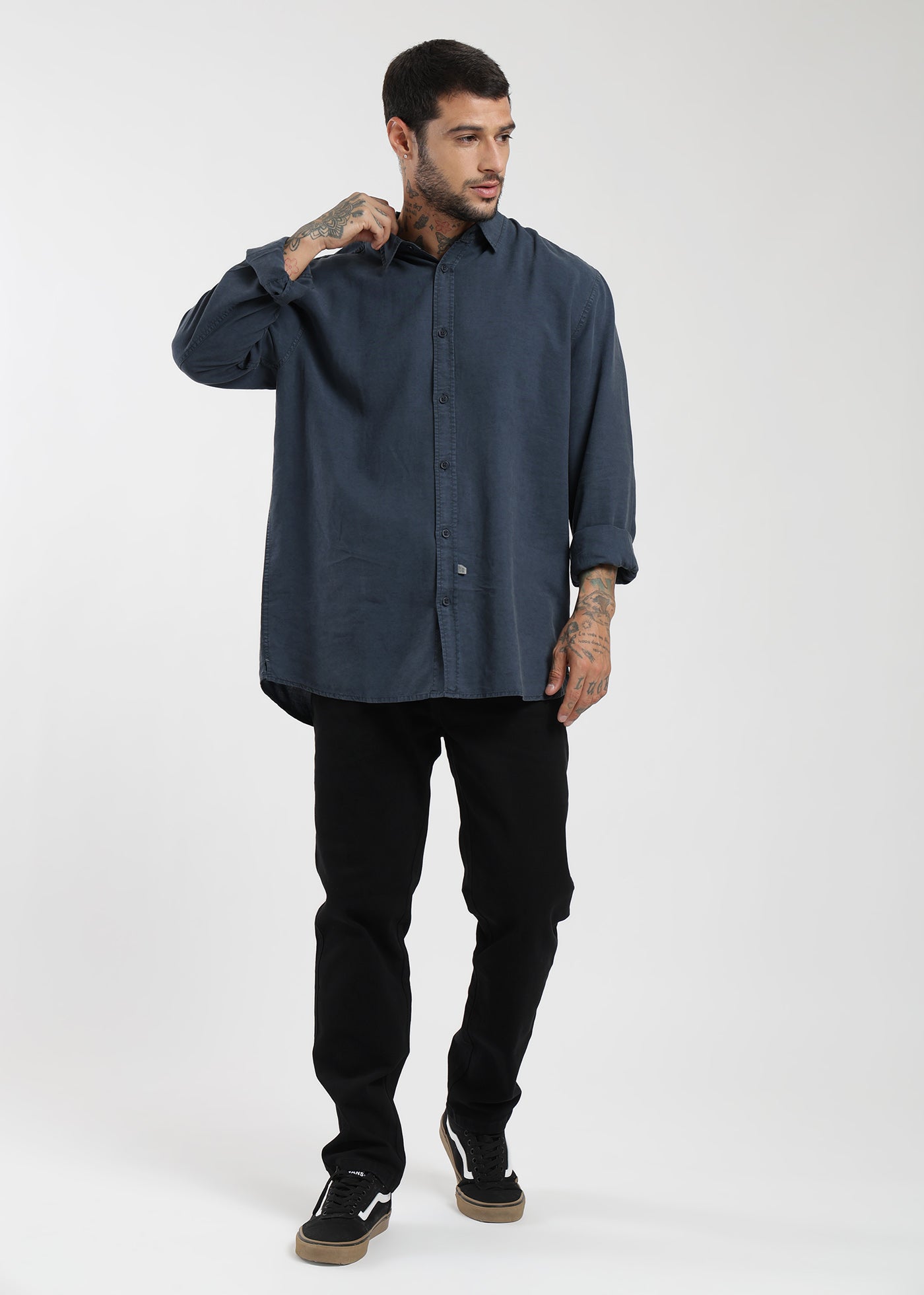 Camisa Manga Larga Tenlin Hombre - Gris