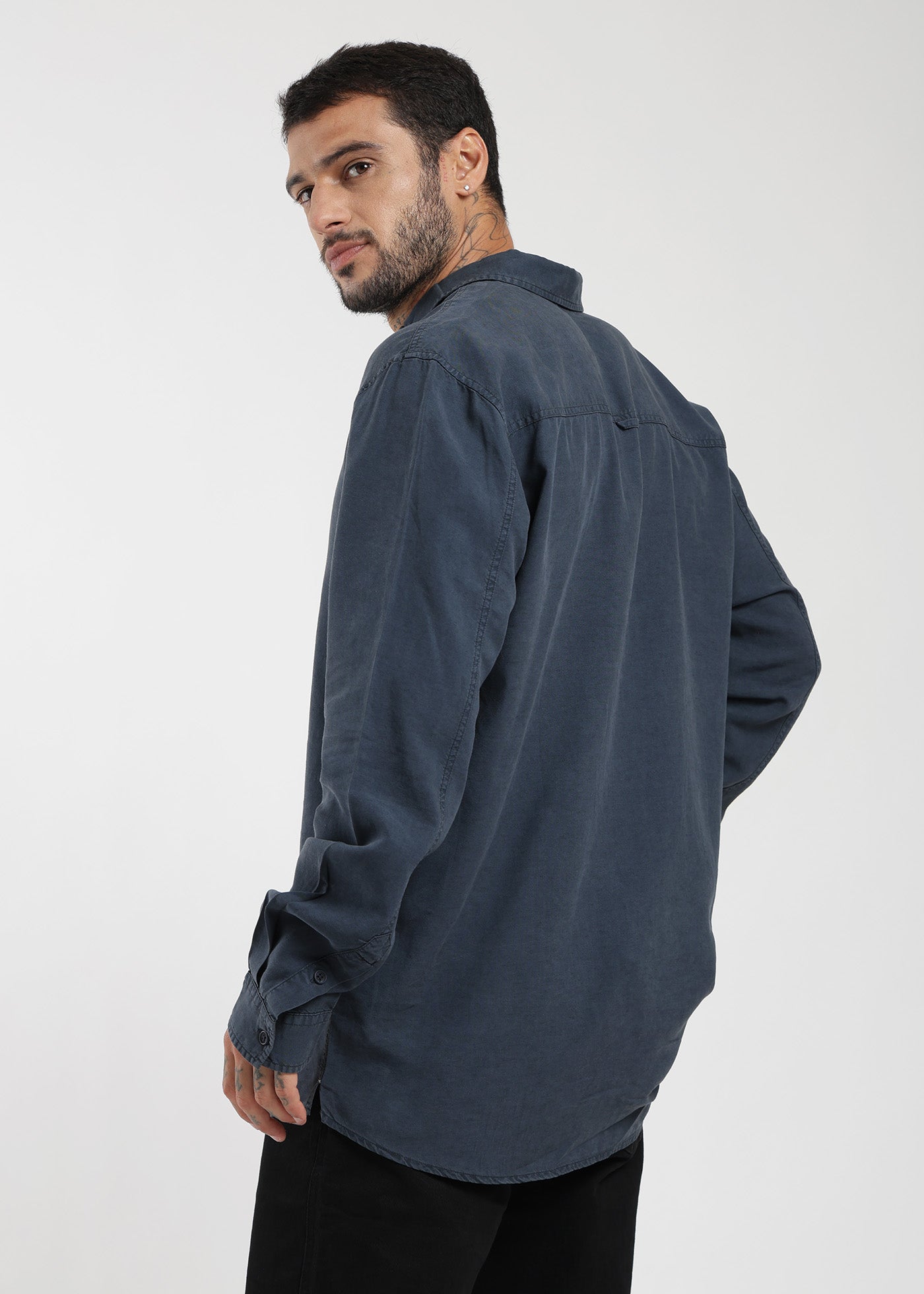 Camisa Manga Larga Tenlin Hombre - Gris