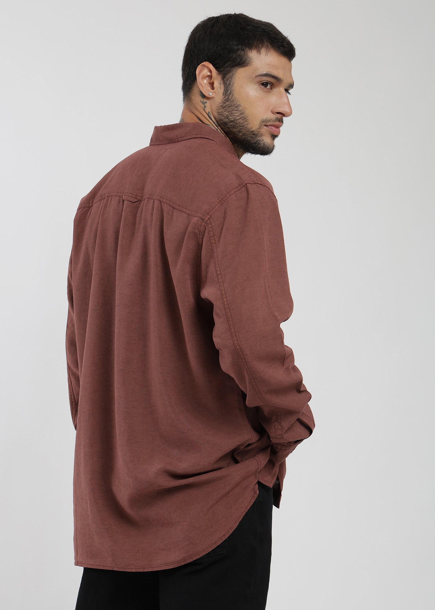 Camisa Manga Larga Tenlin Hombre - Naranjo