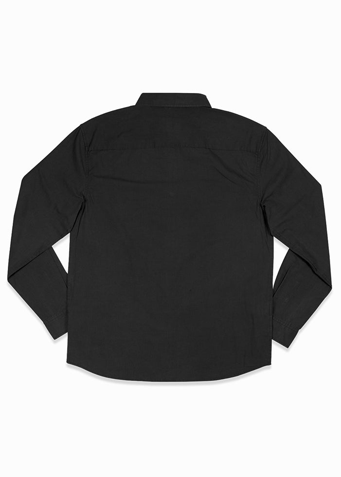 Camisa Clásica Manga Larga Algodón Hombre - Negro Dark Slate Gray