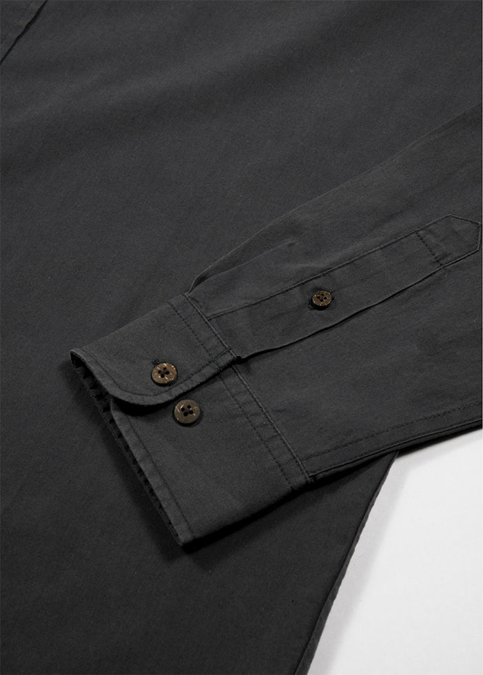 Camisa Clásica Manga Larga Algodón Hombre - Negro Dark Slate Gray