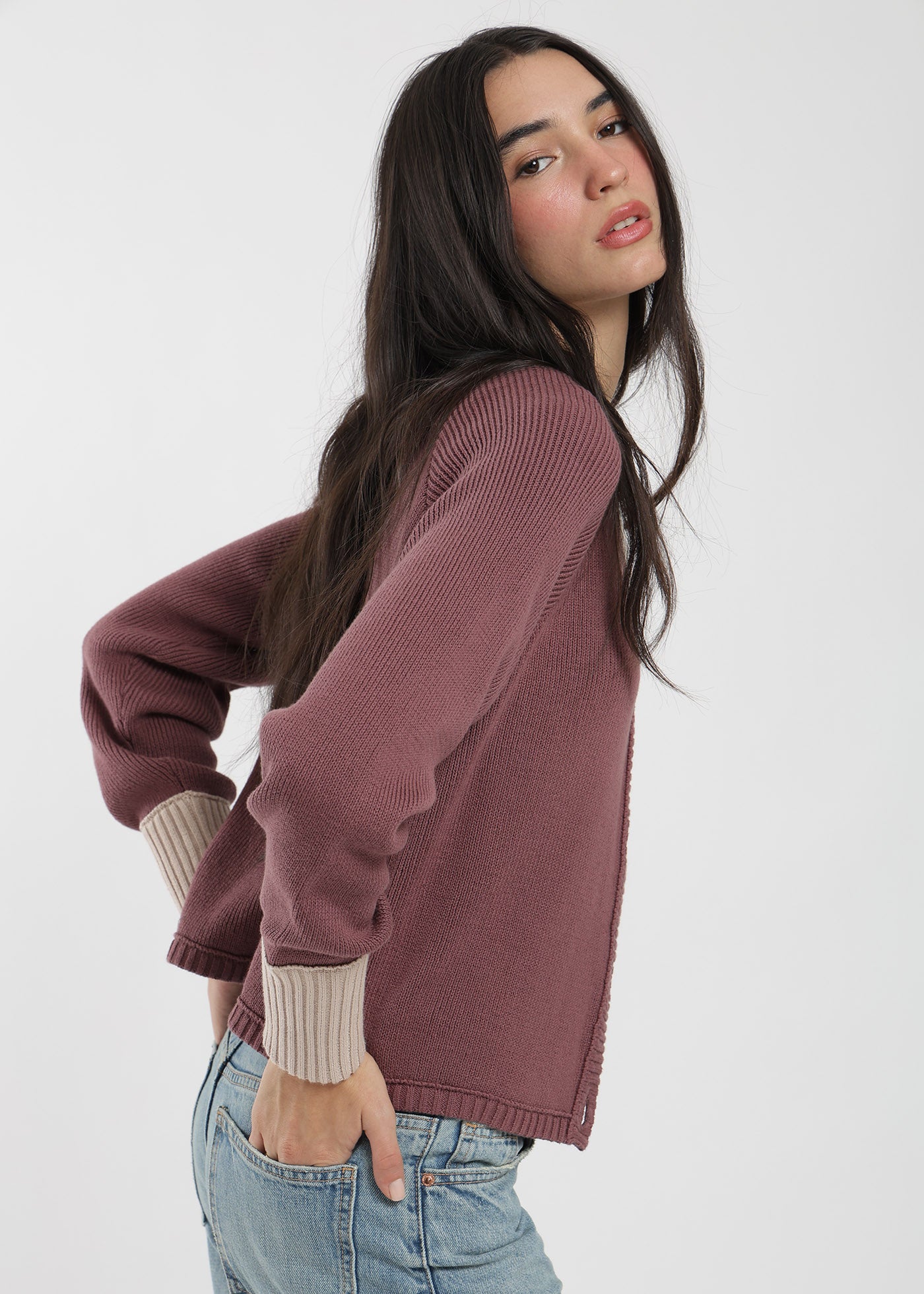 Cardigan Tejido Contratono Mujer