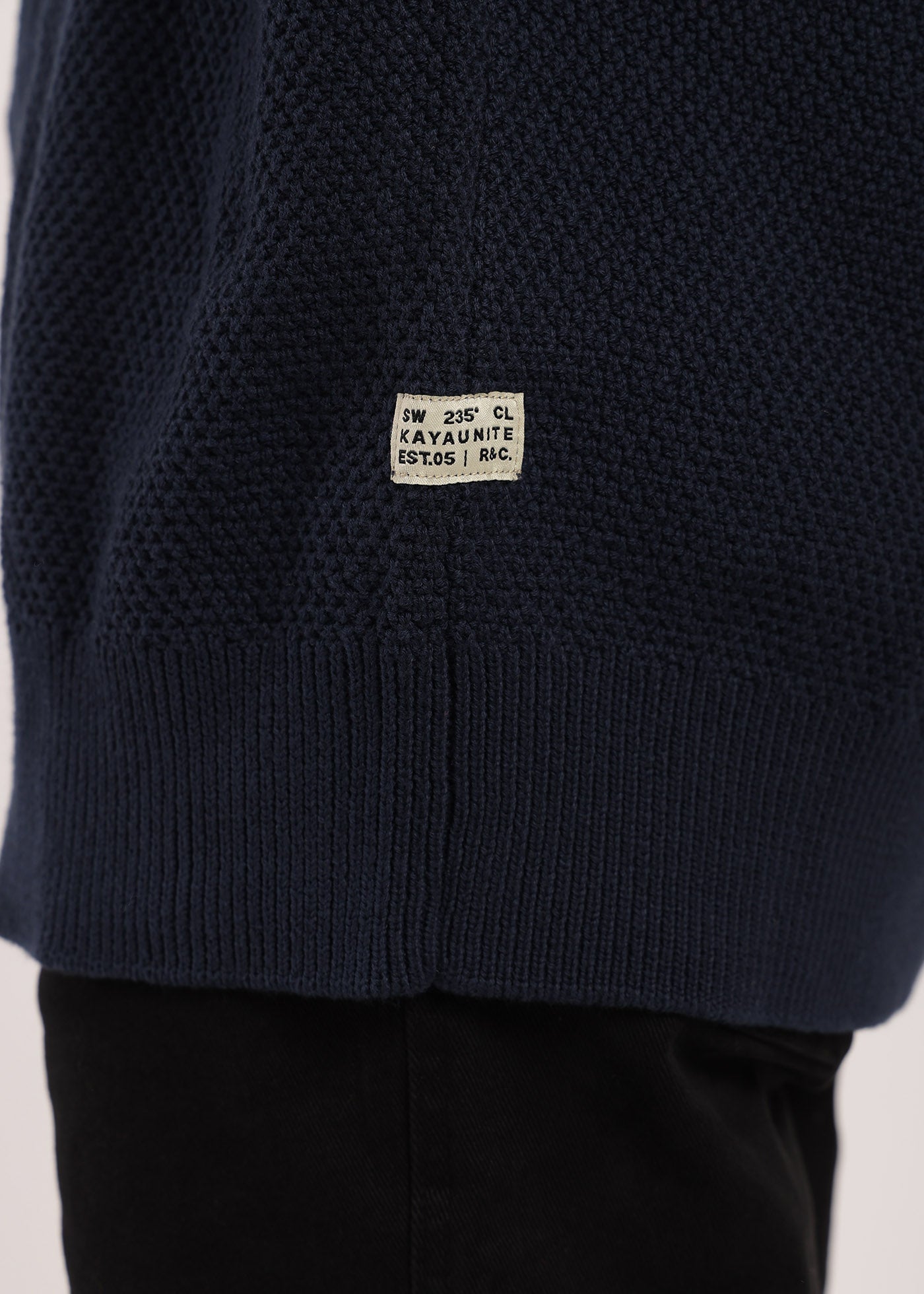 Chaleco Tejido Cuello Redondo Basic Hombre Black #Color_Azul